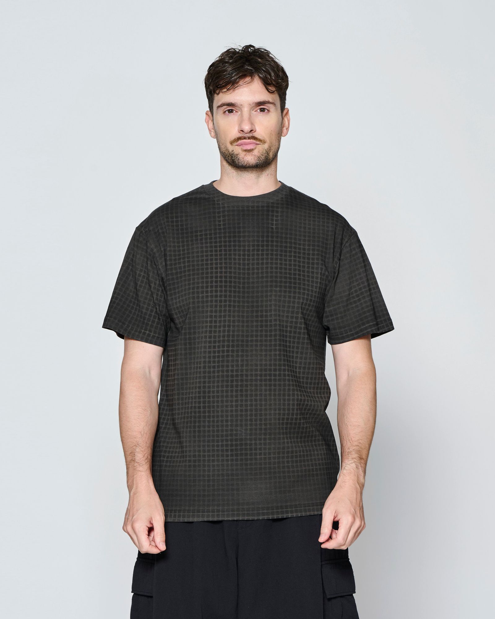 ☆先行予約☆ グリッドプリント Tシャツ  /  Grid Print Tee / CHARCOAL【CT2704】
