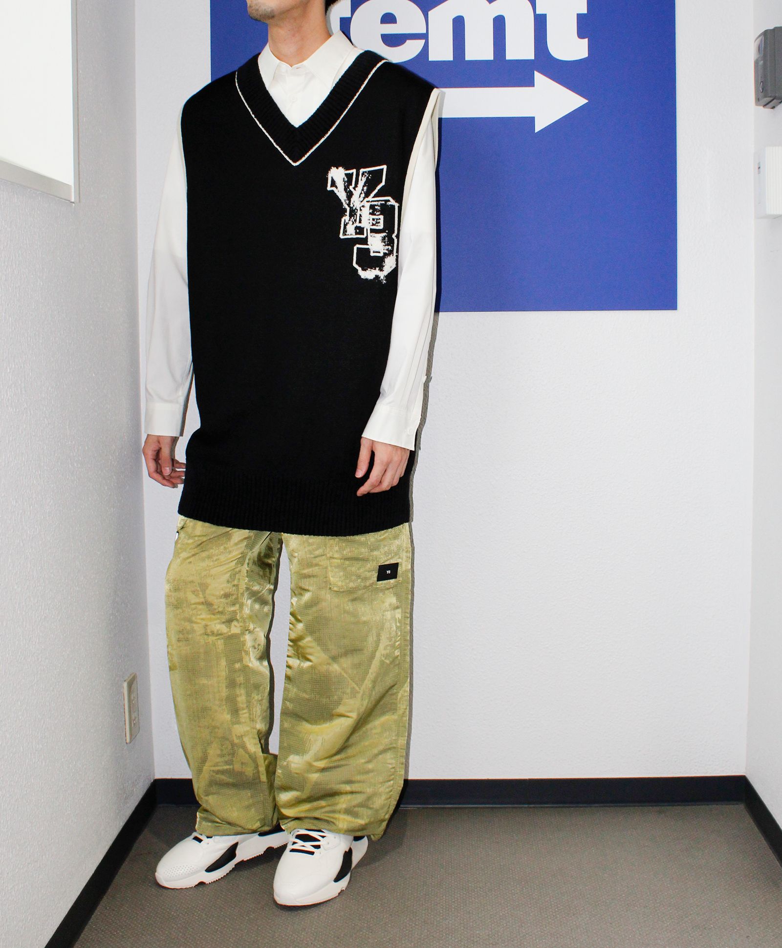 Y-3 - ロゴ ニット ベスト / Y-3 LOGO KNIT VEST / BLACK/OFF WHITE