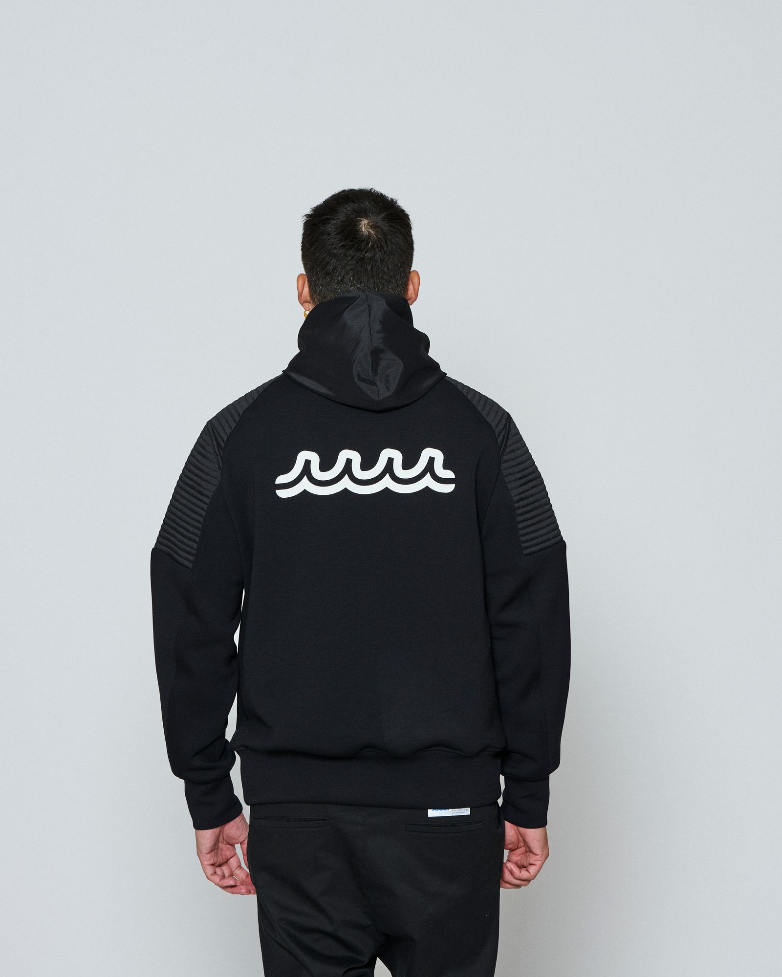 ☆先行予約☆ muta MARINE × ACANTHUS / ジップアップバイカーパーカー / Double-knit Biker parka / BLACK 【MA2652】