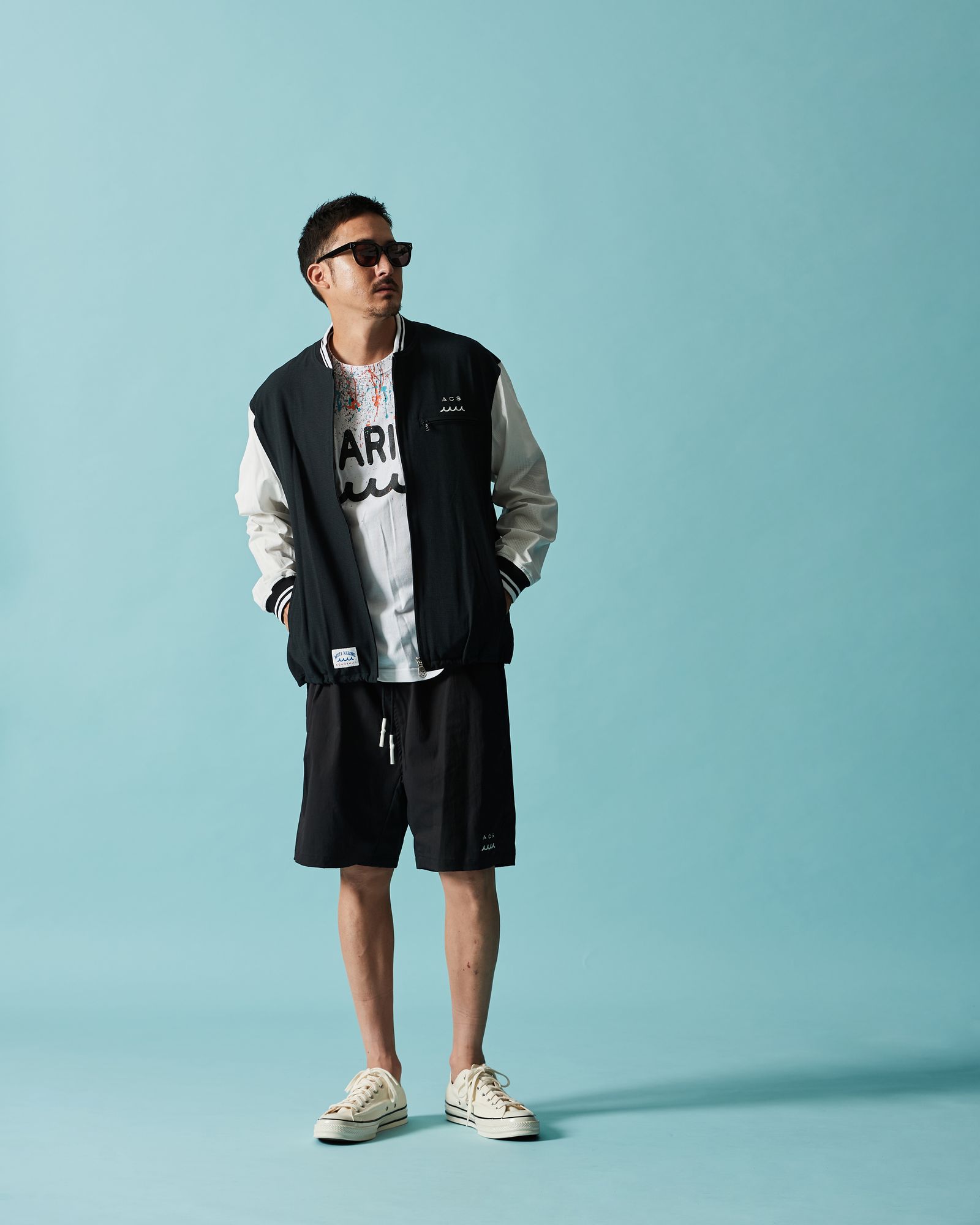 ☆先行予約☆muta MARINE × ACANTHUS  / Dot Air®ベンチレーションジャケット / Dot Air® Ventilation Jacket / BLACK WHITE【MA2603】