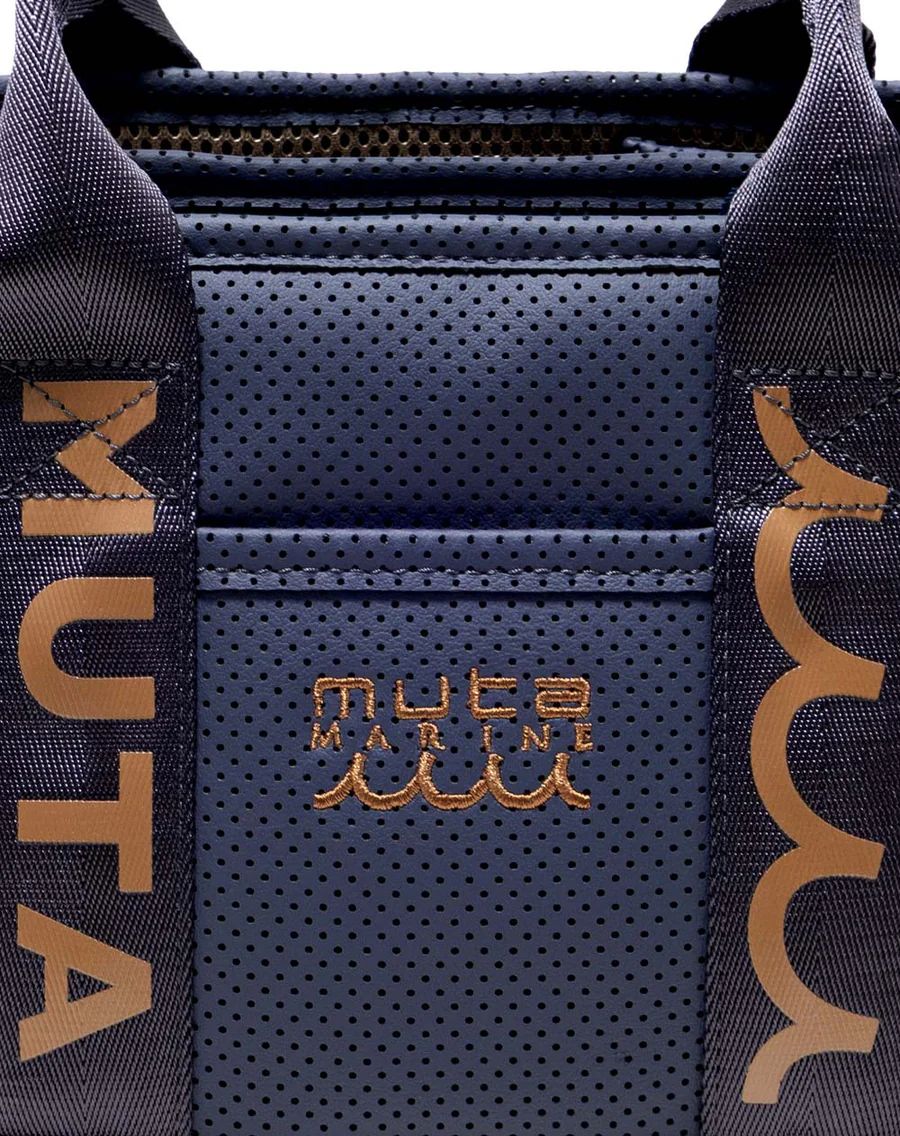 CONTINUA パンチングエシカルレザー パーテーショントートバッグ / ネイビー [MMSG-241110]