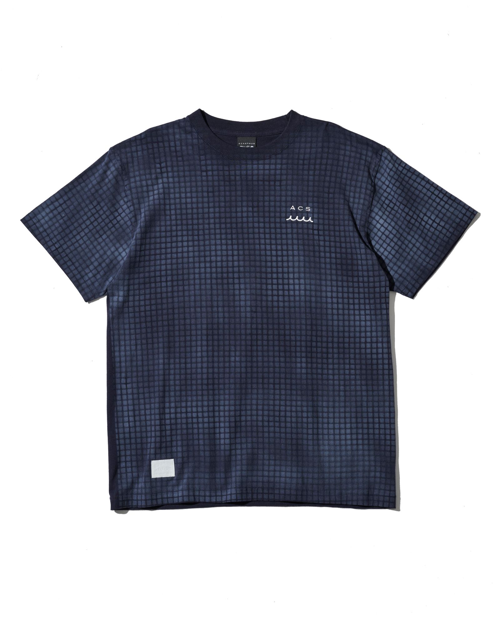 ☆先行予約☆muta MARINE × ACANTHUS  / グリッド柄プリントTシャツ /  Grid Print Tee / NAVY【MA2718】