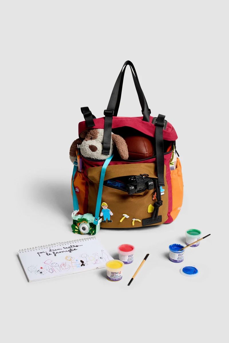 リュック バックパック ハンド ショルダー バッグ 2WAY / イースト+ウェスト リサイクルナイロン 防水 / Mサイズ / チェリーオレンジ キャメル [ZAEWCM167 CILI-ARAN-CAMEL]