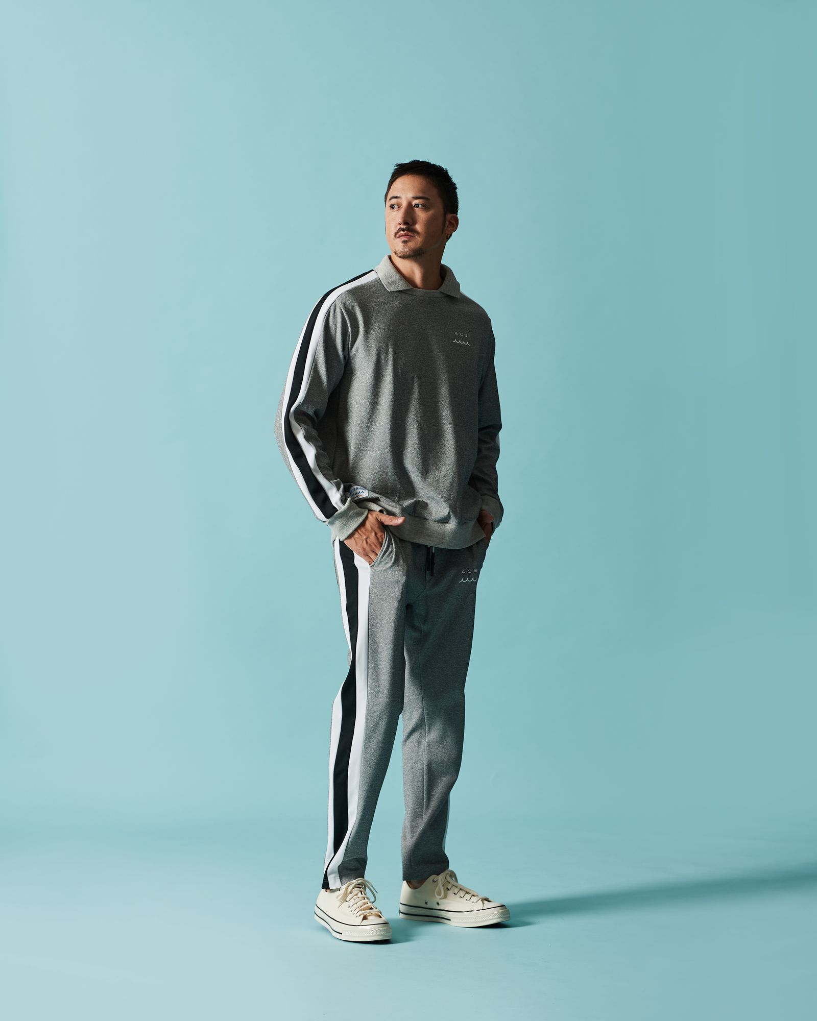 ☆先行予約☆muta MARINE × ACANTHUS  / ポロクルーネックスウェット / Polo Crewneck / GREY 【MA2607】