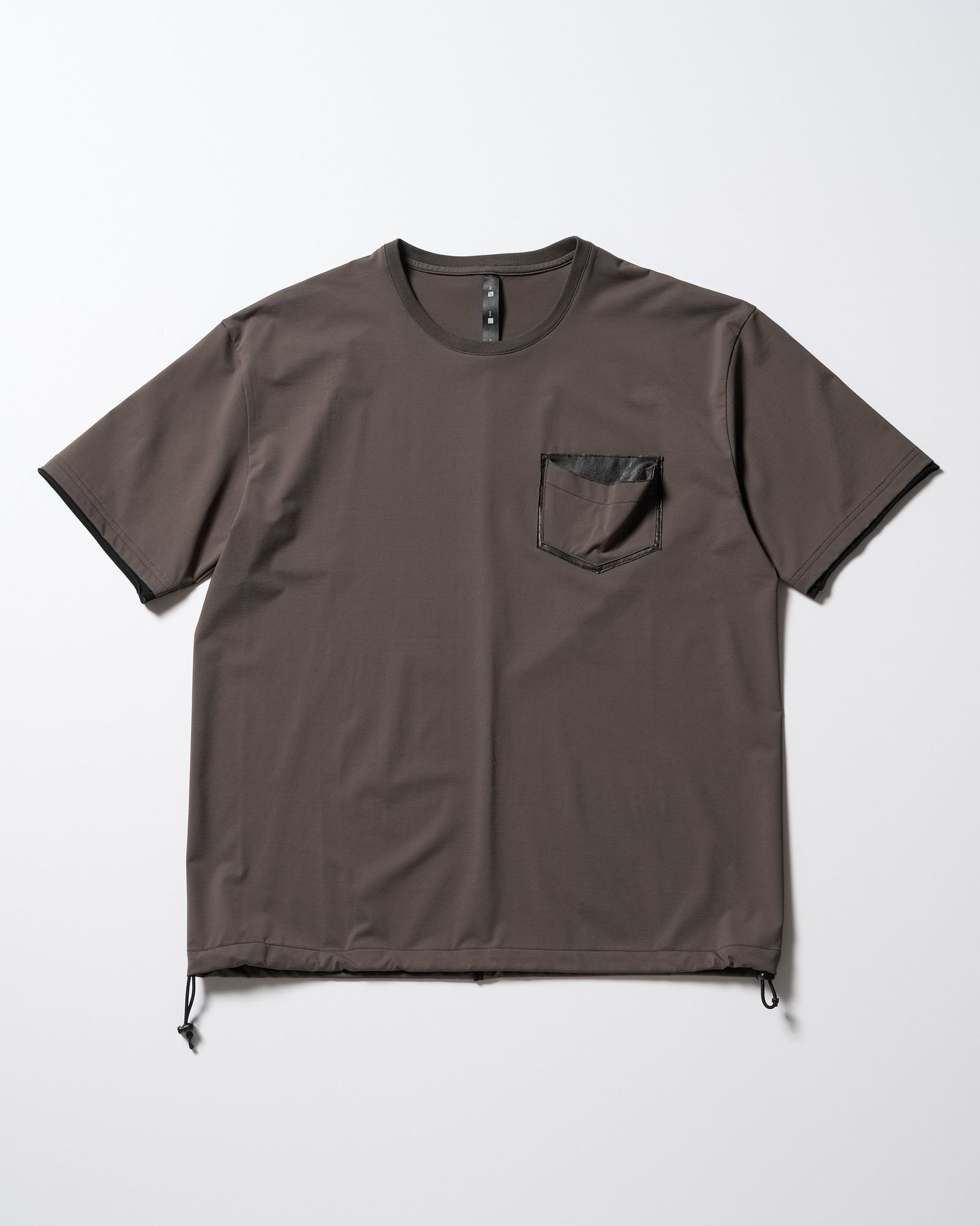 ☆先行予約☆ レザーポケット S/S  Tシャツ /  drawstring leather pocket S/S / CHARCOAL [7132 ny58i]