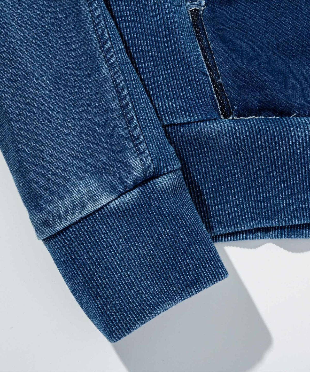 カモ柄ジョグデニムパーカー / インディゴ【USO-26060】