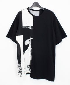 SILKETTE JERSEY NUMBER PATTERN TSUJIKIRI SHORT SLEEVED T-SHIRT / BLACKxWHITE [GL-T11-013-1-03]