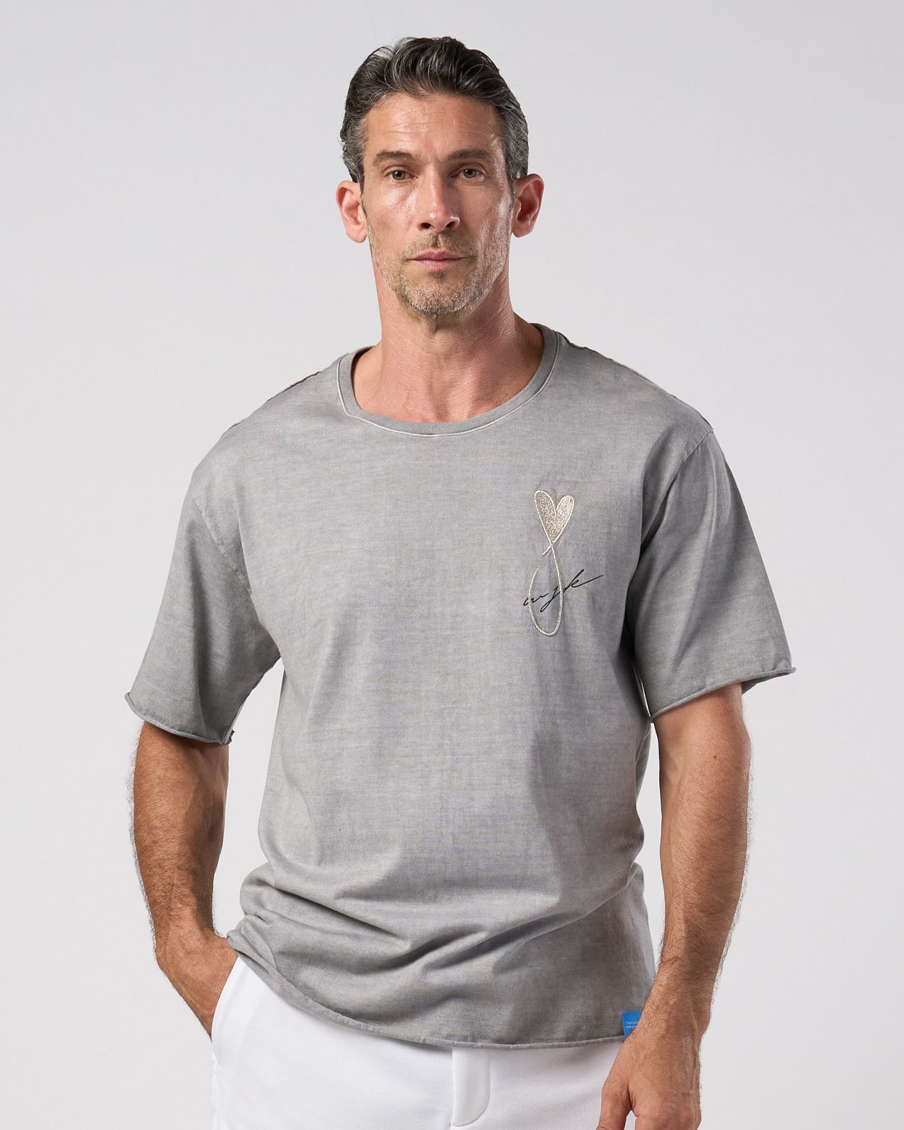 ☆先行予約☆Maison Honoré Paris× wjk  / ハートフィッシュ カットオフ 半袖Tシャツ / heart fish cut-off S/S / l.gray×silver【710 hw01k】