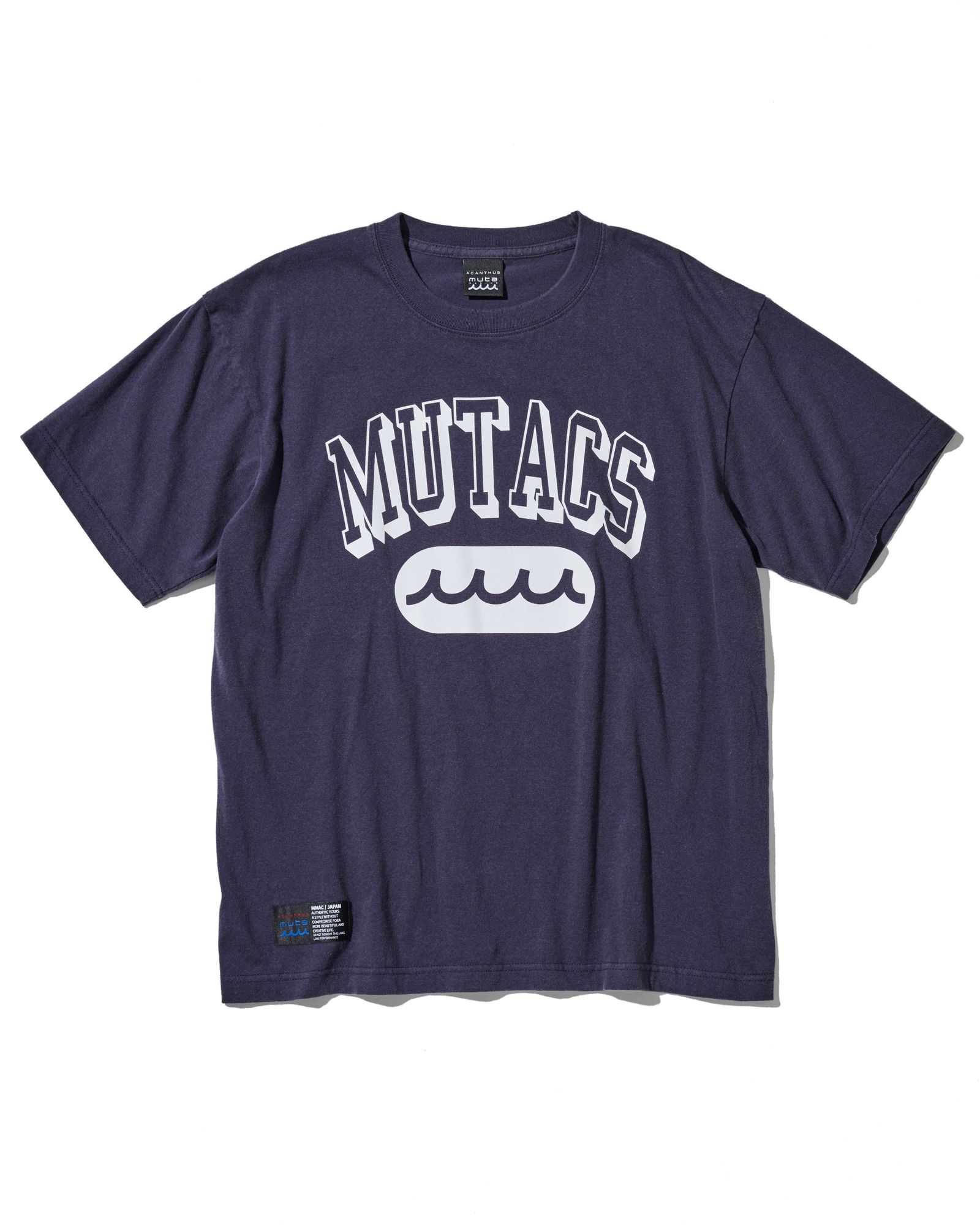 ☆先行予約☆ muta MARINE × ACANTHUS / カレッジロゴTシャツ / Shadow College Logo Tee / NAVY 【MA2662】