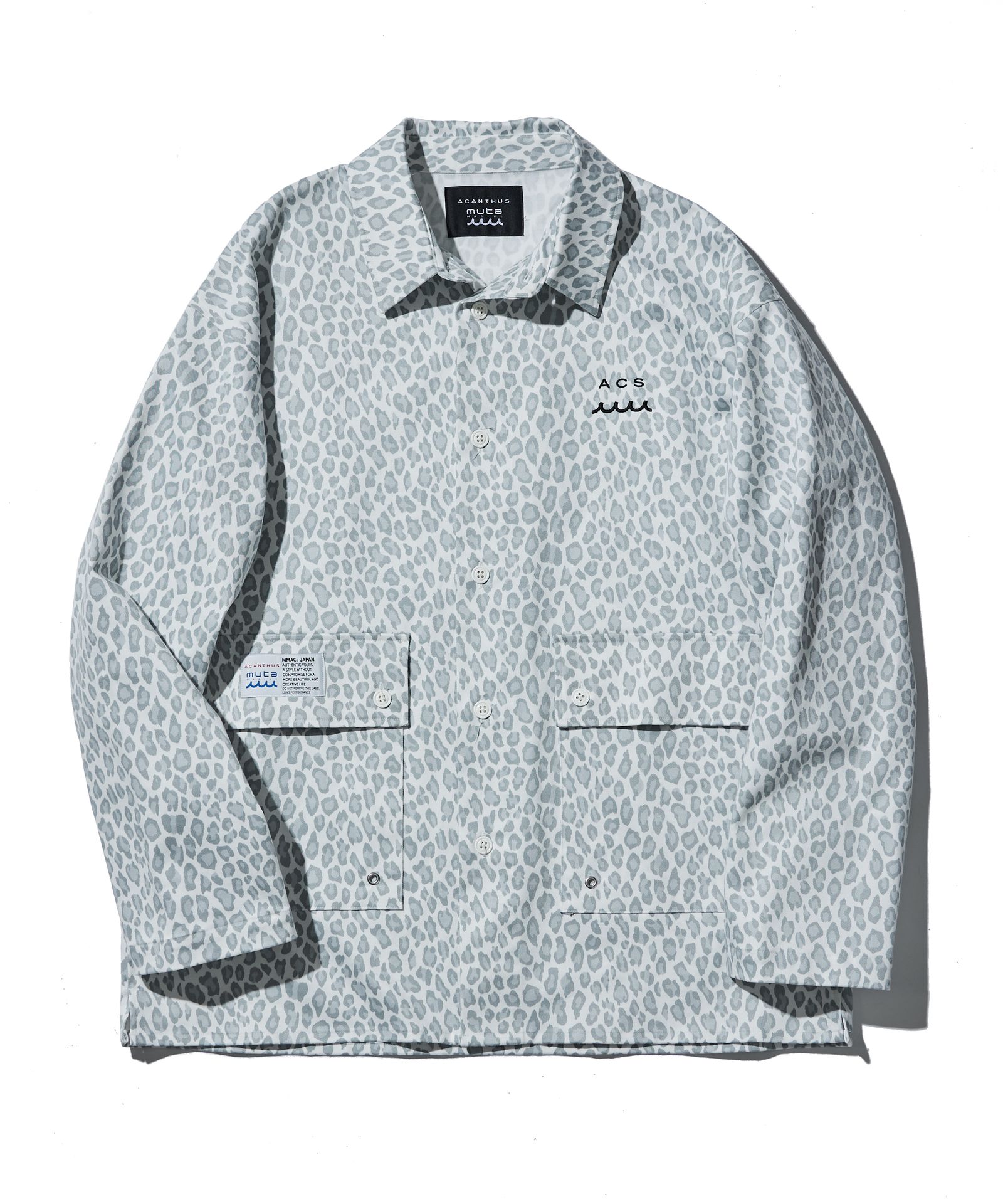 ACANTHUS × muta MARINE / muta Military Shirt Jacket / ミリタリーシャツジャケット / WHITE LEOPARD 【MA2502】