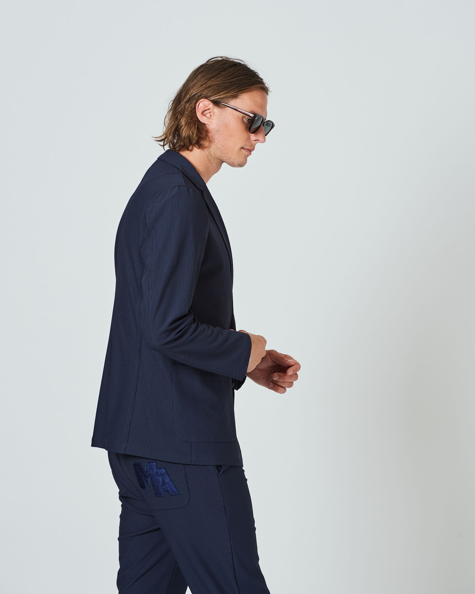 ACANTHUS x muta MARINE / muta  Stretch Seersucker Tailored JKT / シアサッカージャケット / NAVY / MA2401