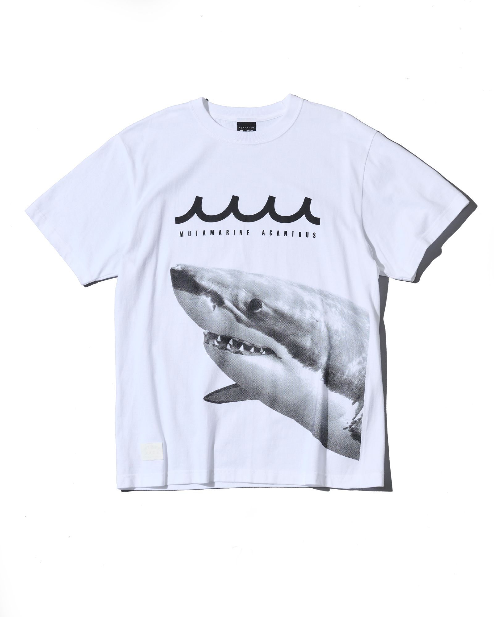 ☆先行予約☆muta MARINE × ACANTHUS  / シャークTシャツ /  Shark Tee / WHITE【MA2717】