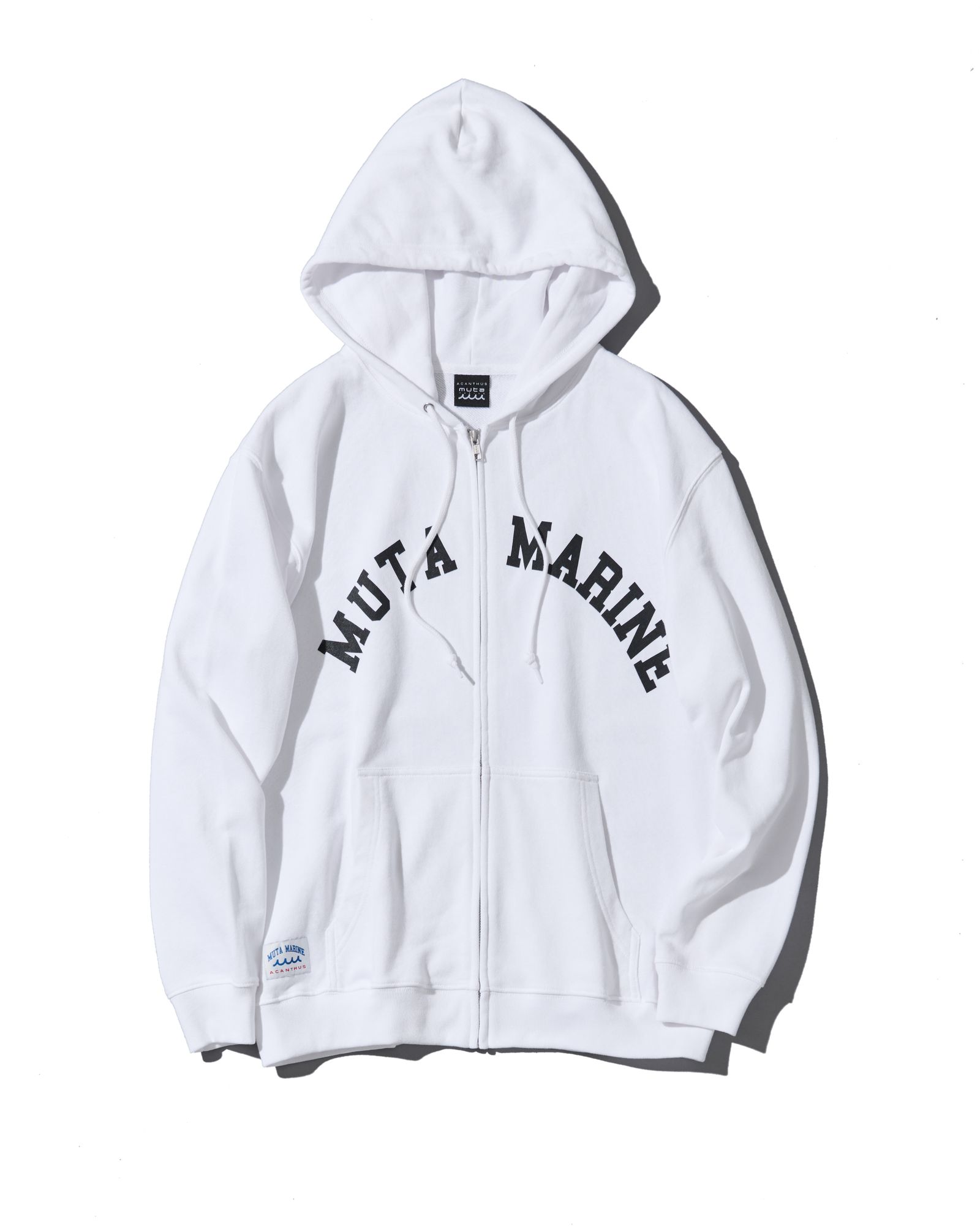 ☆先行予約☆muta MARINE × ACANTHUS  / アーチロゴ スウェットジップフーディー / パーカー / Arc Logo Zip Up Hooded Sweatshirt / WHITE【MA2610】