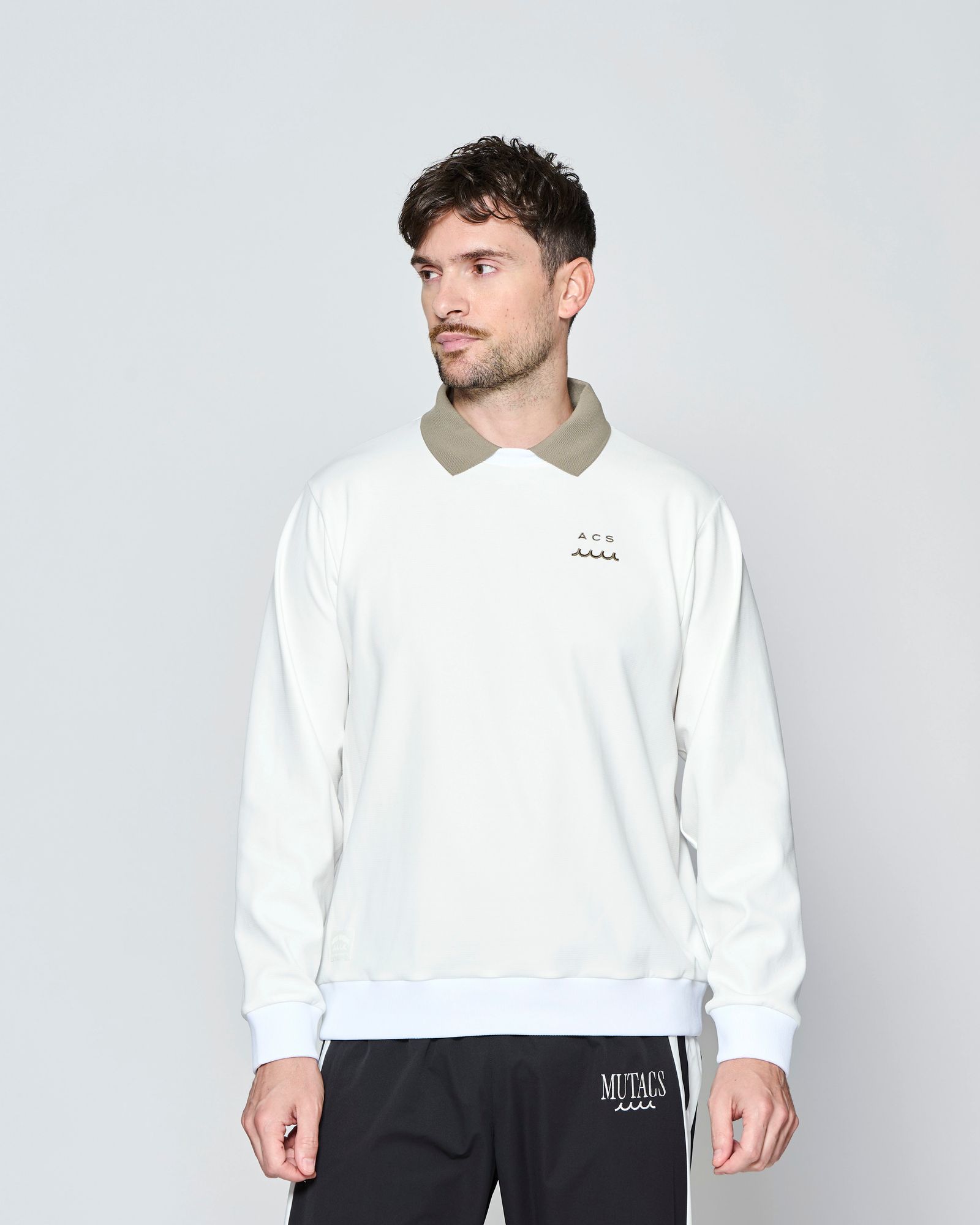 ☆先行予約☆muta MARINE × ACANTHUS  / ポロクルーネックスウェット /  Polo Crewneck / WHITE【MA2710】
