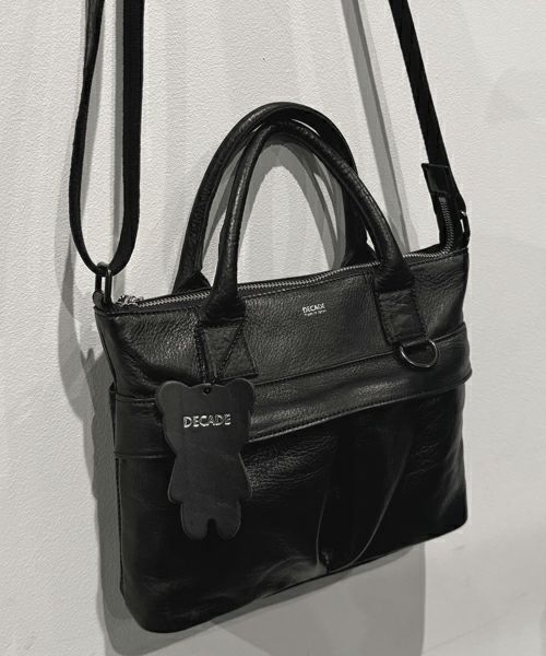 オイルドカウレザー・ハンドミニショルダーバッグ / Oiled Cow Leather Hand Mini Shoulder Bag / BLACK [DCD-01507]