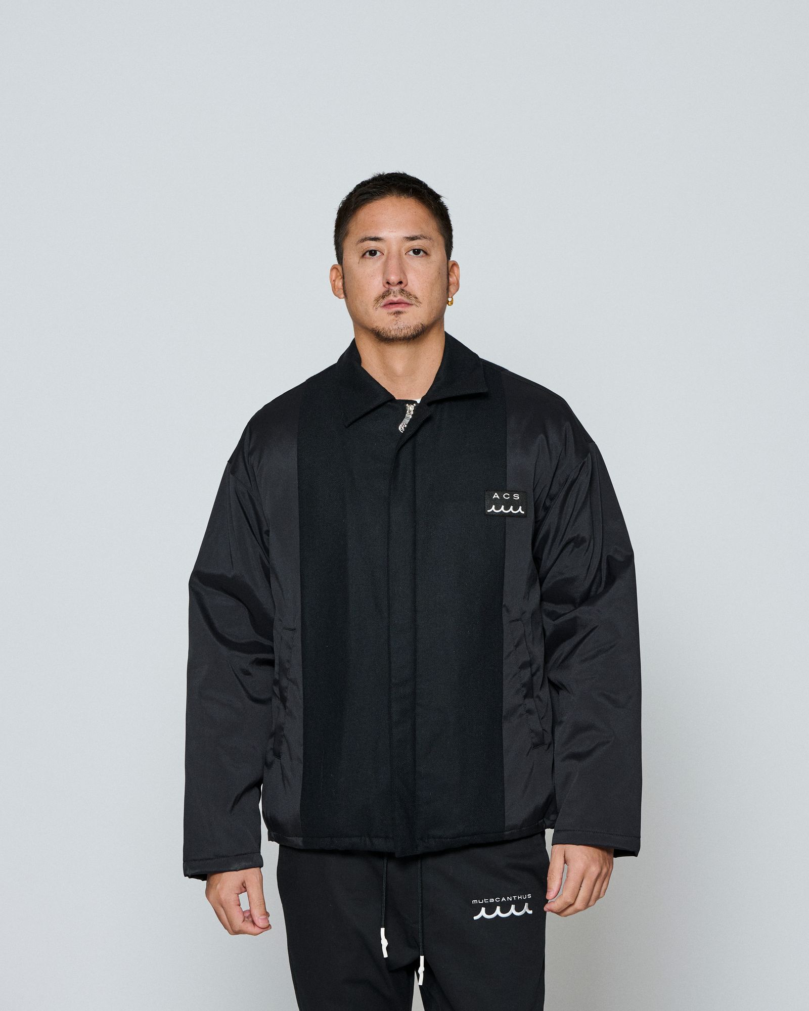 ☆先行予約☆ muta MARINE × ACANTHUS / コーチジャケット / Split Coach Jacket / BLACK 【MA2651】