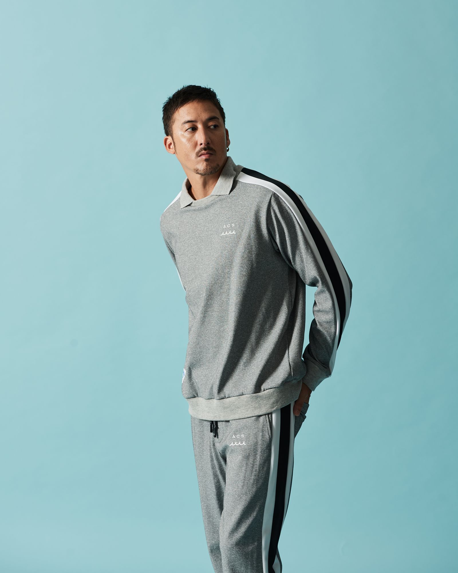 ☆先行予約☆muta MARINE × ACANTHUS  / ポロクルーネックスウェット / Polo Crewneck / GREY 【MA2607】