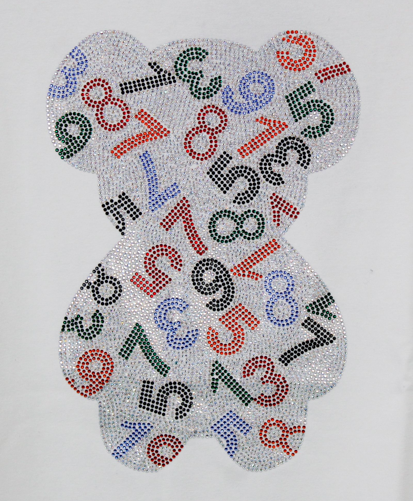 ラインストーン『NUMBERING BEAR』 L/S Tシャツ / ロンT / ホワイト [UC52-N547]