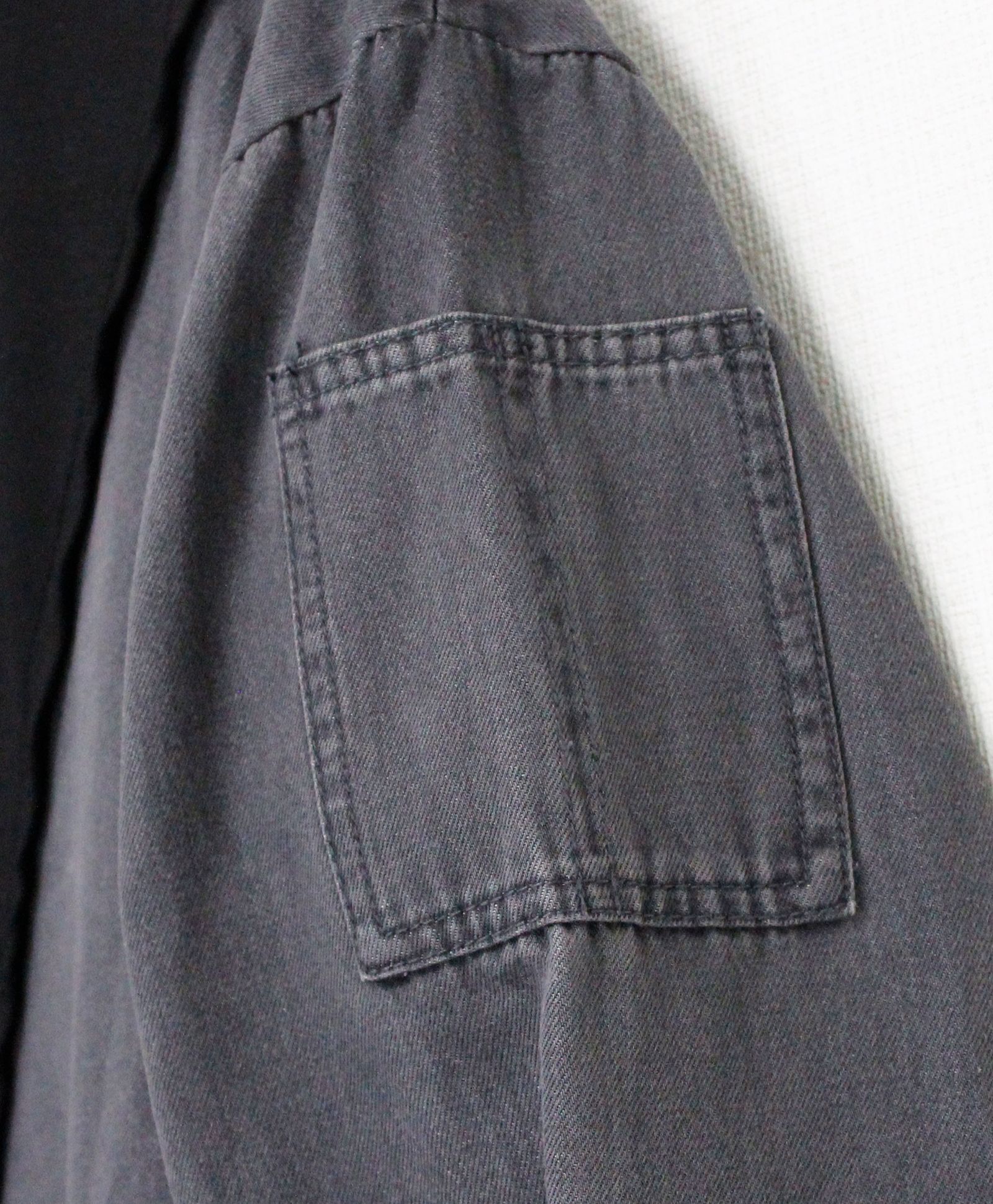 ソフトデニム x ポンチ切替 L/S ワンピース /  ブラック x ブラック  [bc609304]