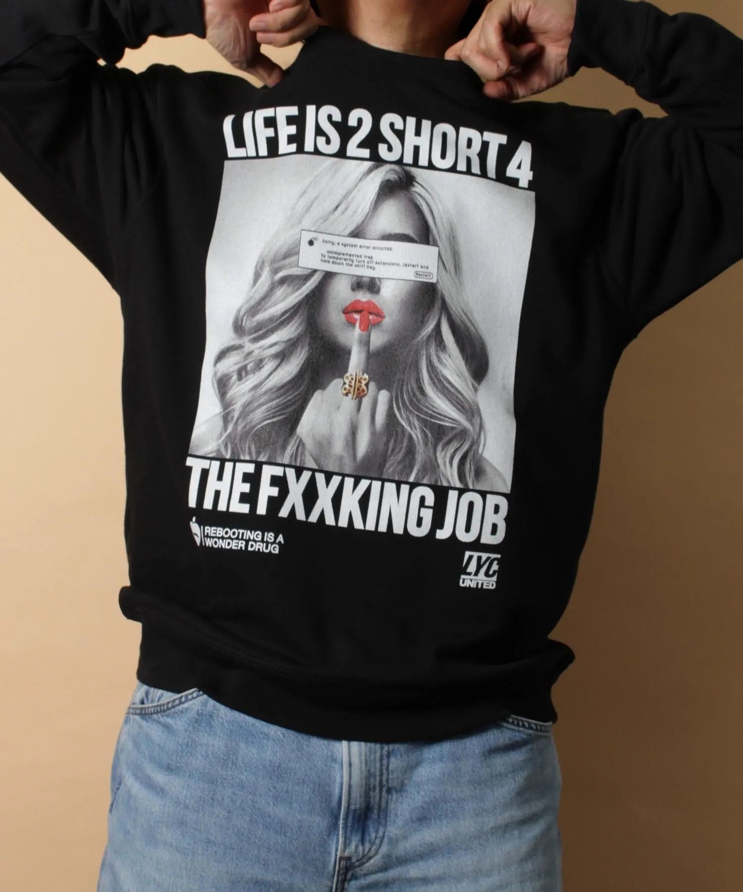 [2 SHORT] ライト・スウェット・クルーネック / トレーナー / BLACK [253230FO]