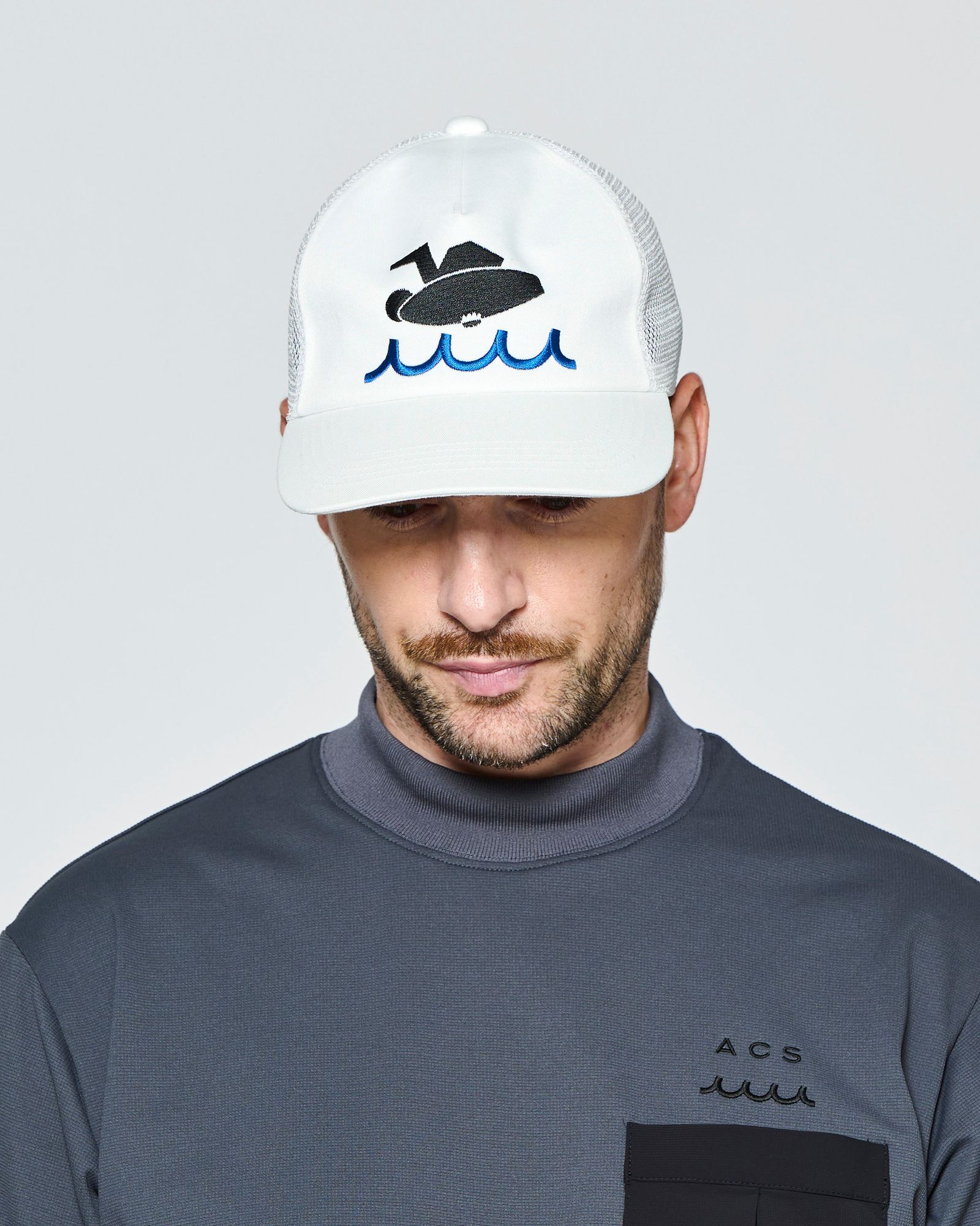 ☆先行予約☆muta MARINE × ACANTHUS  / サーフマンメッシュキャップ /  Surf Man Mesh Cap / WHITE【MA2720】