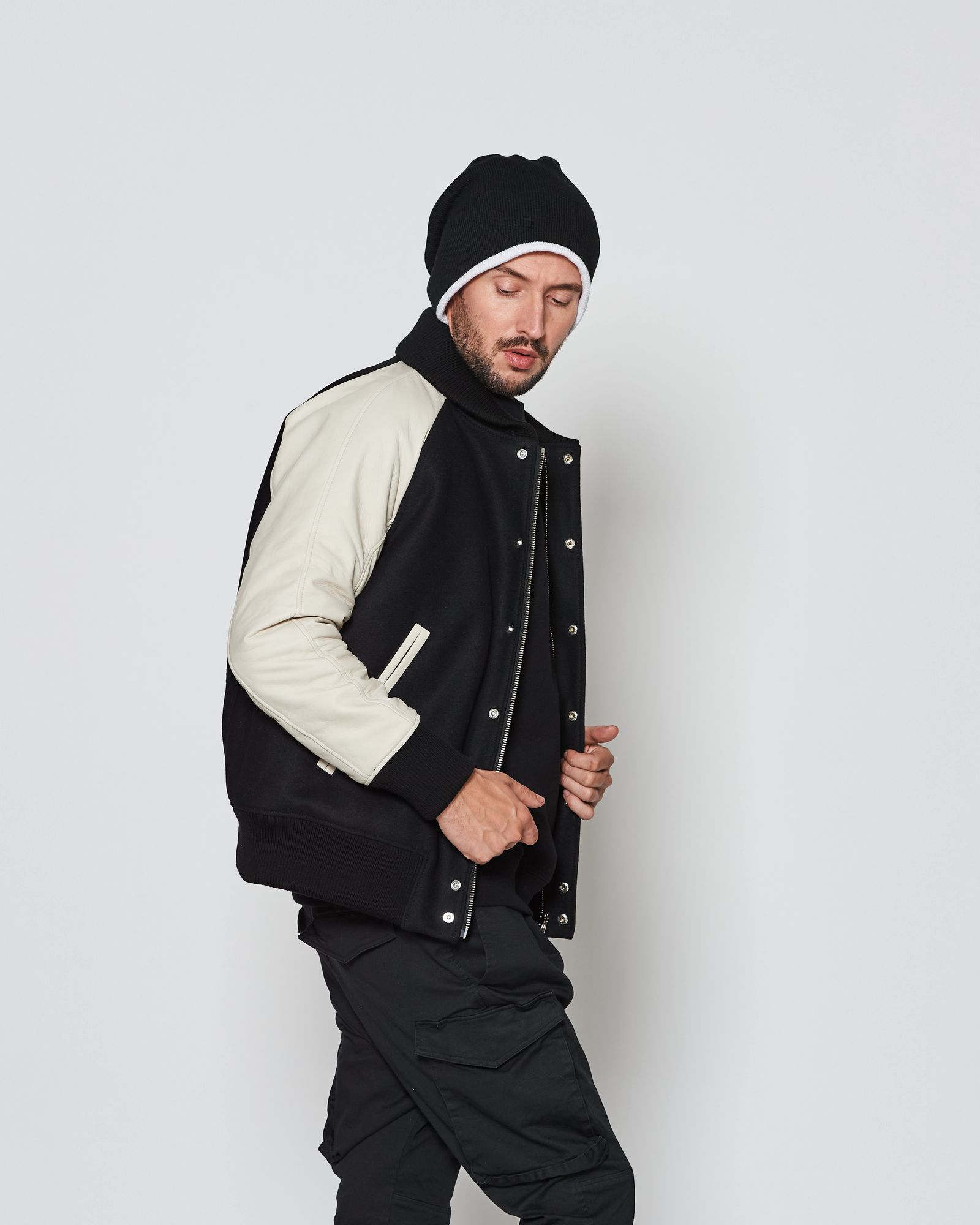 Studium Jacket / スタジアムジャケット / BLACK WHITE 【ST2301】