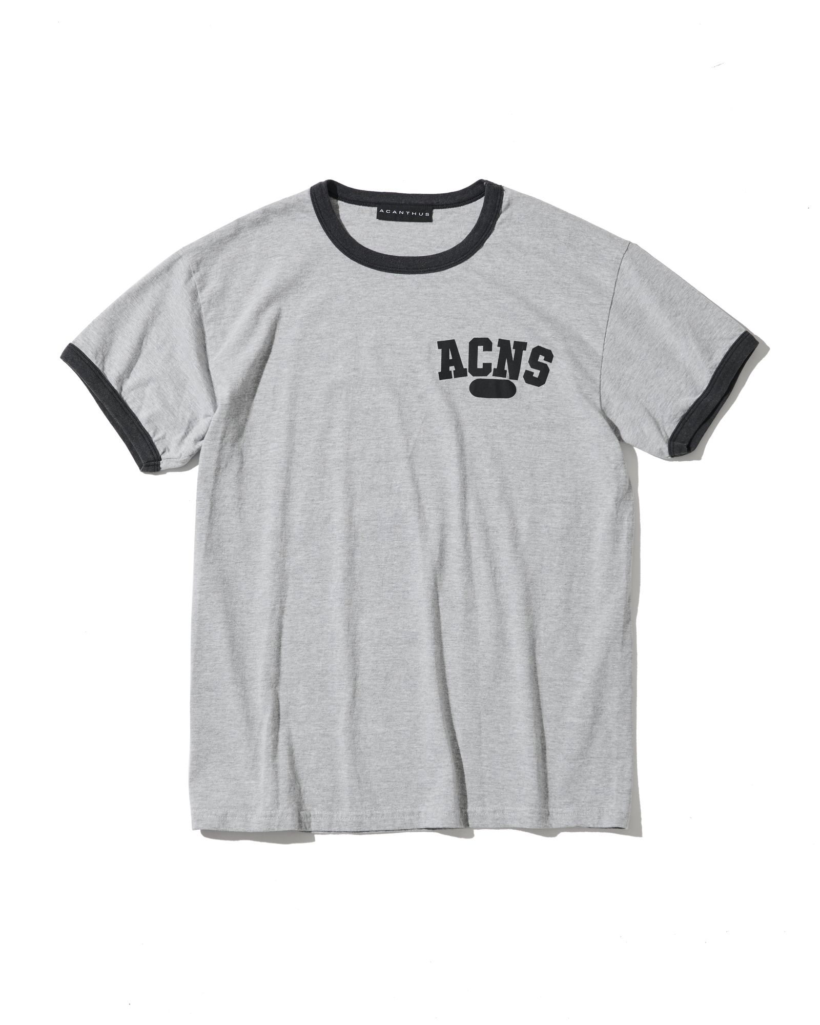 ☆先行予約☆ カレッジロゴリンガーTシャツ  / Aging College Logo Ringer Tee / GREY BLACK【CT2607】