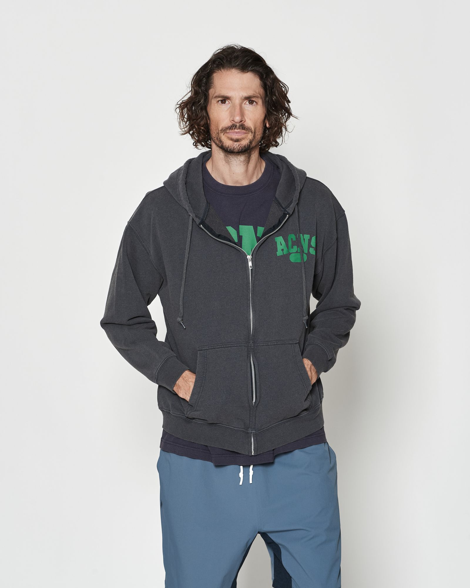 ☆先行予約☆ エイジングカレッジロゴ スウェットジップフーディー / パーカー / Aging College Logo Zip Up Hooded Sweatshirt / NAVY【HJ2601】
