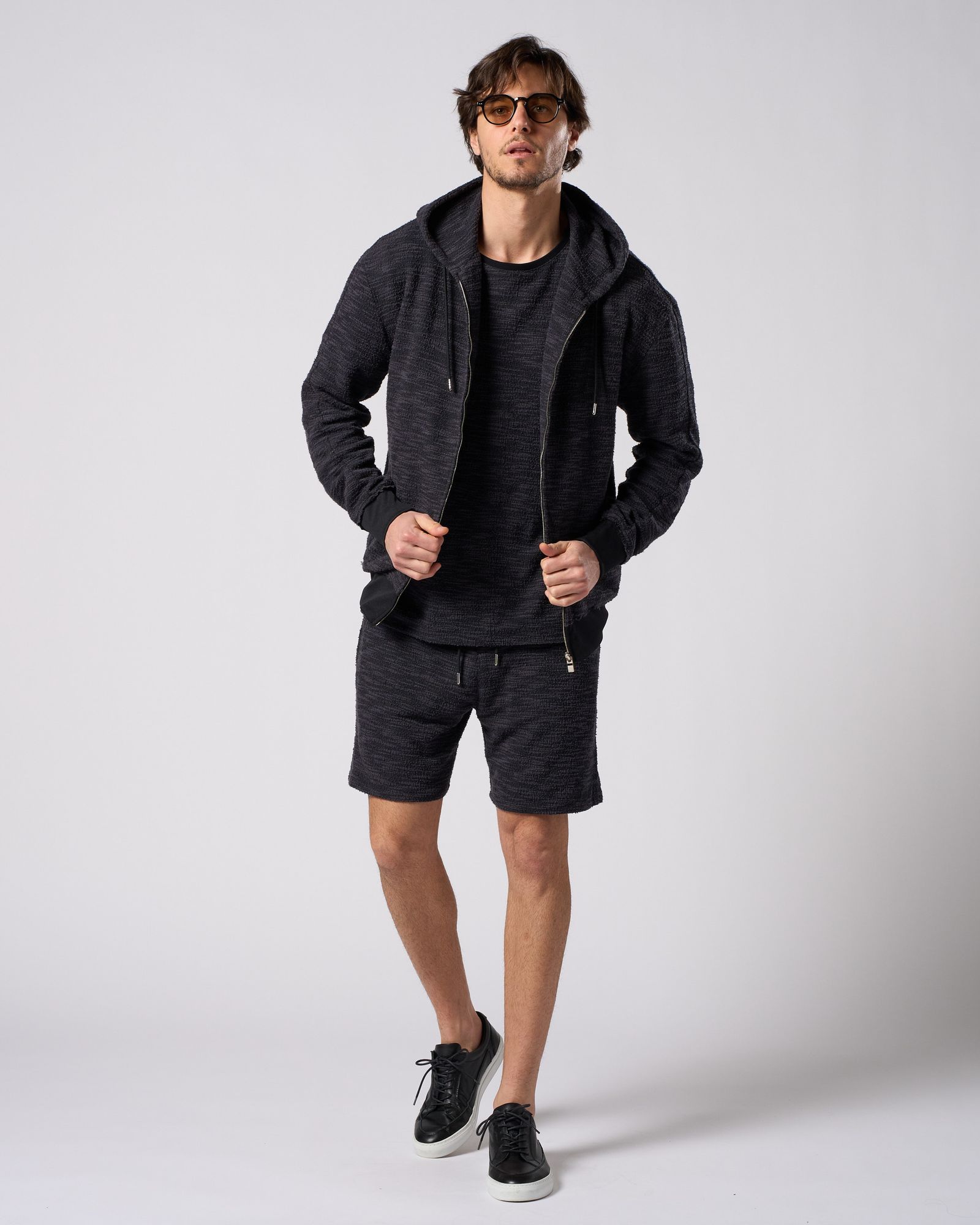 ☆先行予約☆ muta × wjk  / ニットジャガード リラックス パーカー / knit jacquard relax parker / BLACK [204 mw02i]