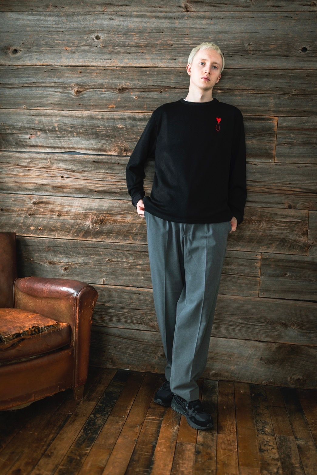 ニットロングティー / Tiphanie Knit Long Tee / Black
