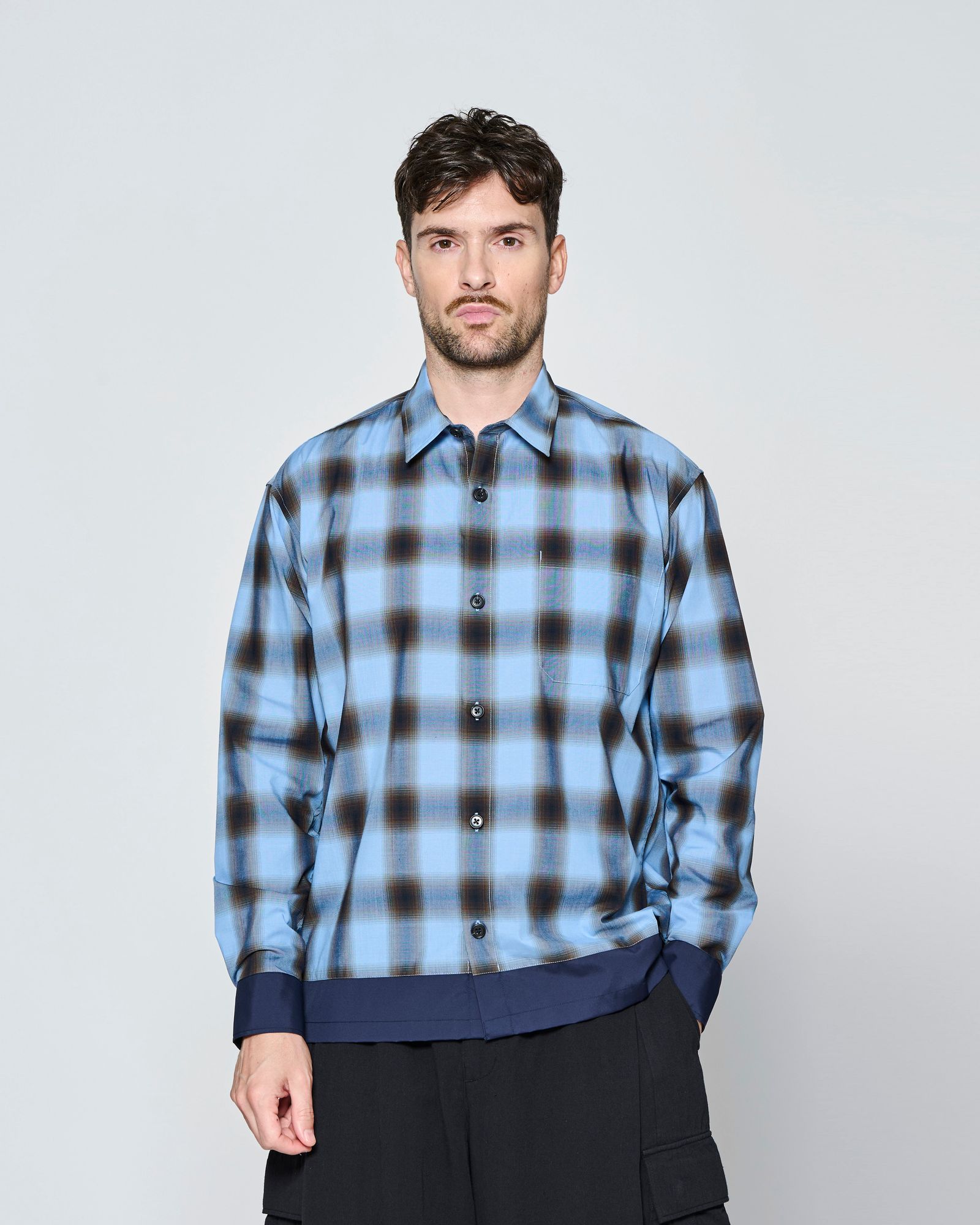 ☆先行予約☆ カラースイッチ チェックシャツ  /  Color Switching Check Shirt / BLUE CHECK 【SH2701】