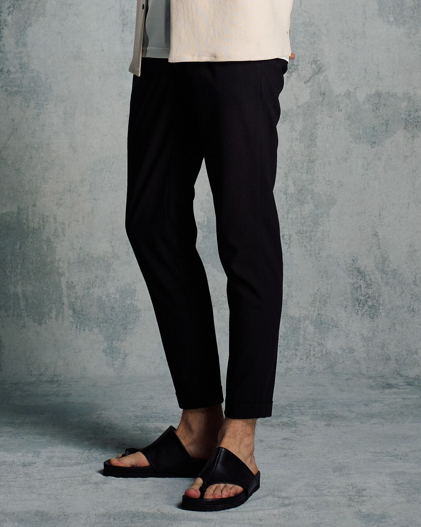 ☆先行予約☆ タックスリムスラックス /  tuck slim slacks / BLACK [5219 pe51i]