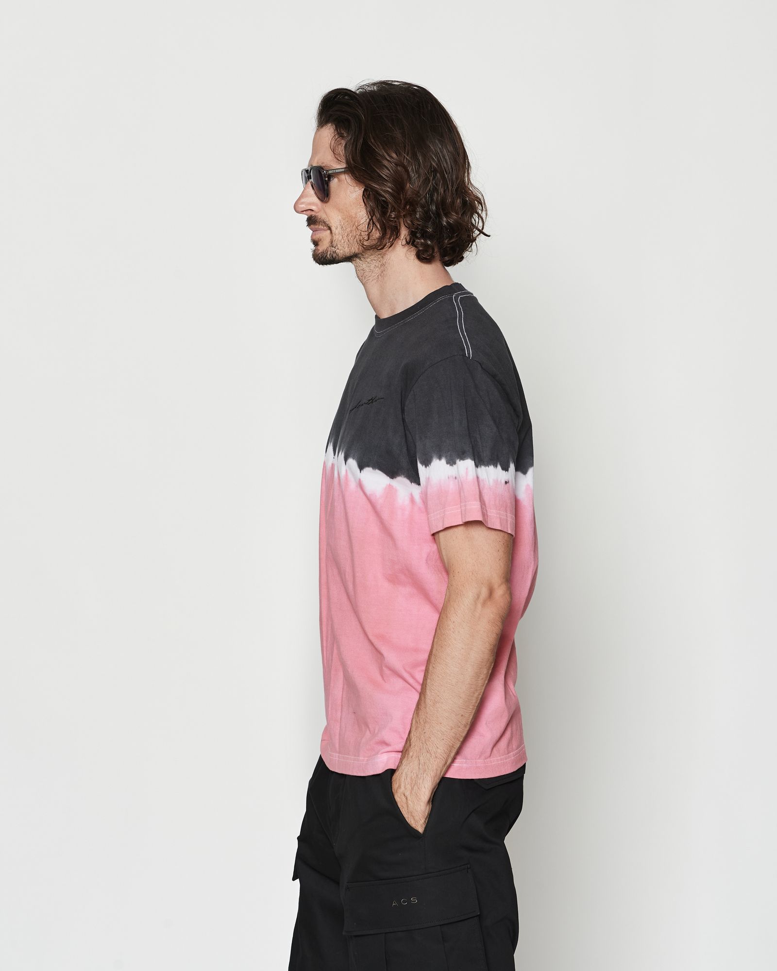 ☆先行予約☆ タイダイTシャツ  /  Contrast Tie-dye Tee / PINK BLACK【CT2604】