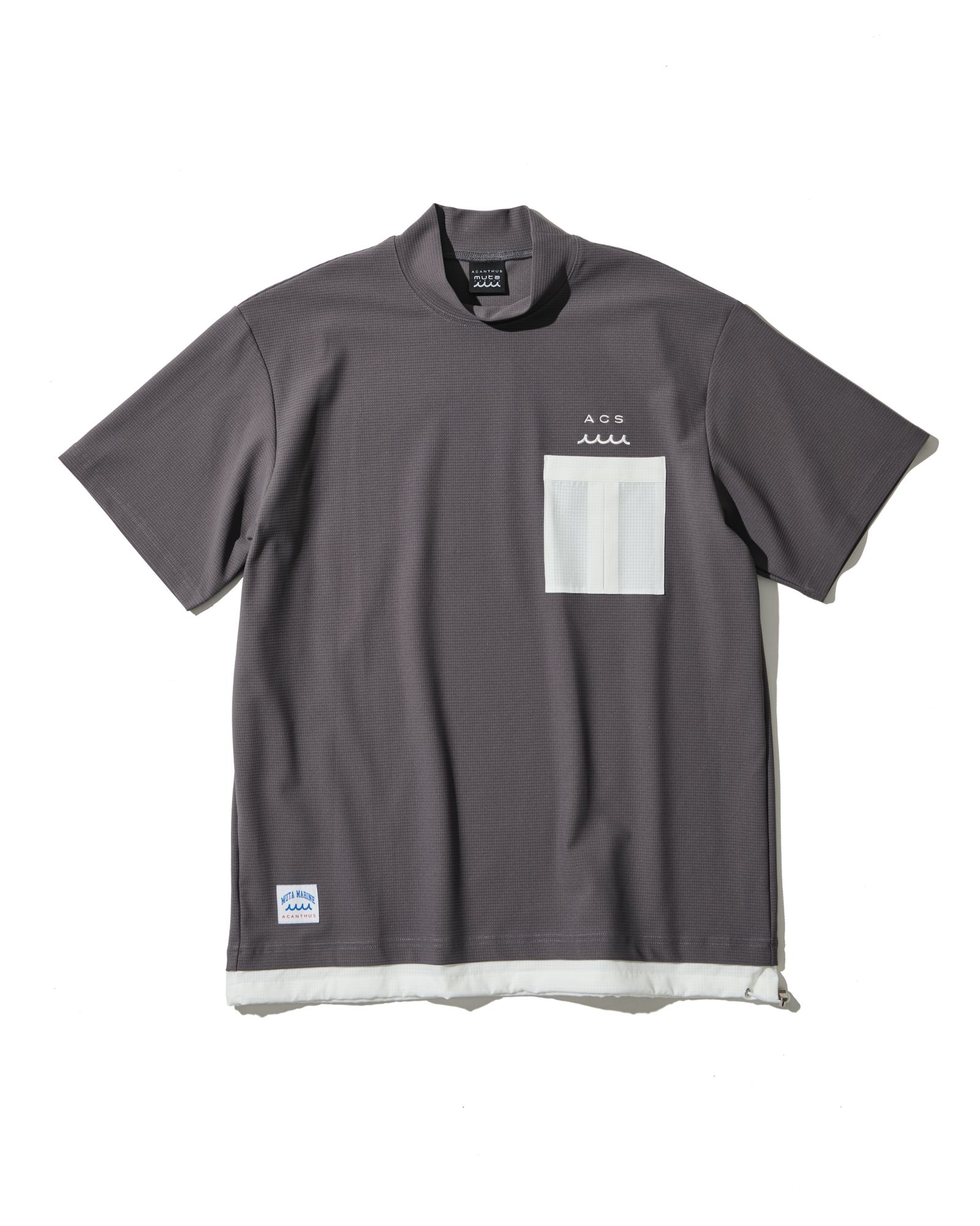 ☆先行予約☆muta MARINE × ACANTHUS  / メッシュモックネックTシャツ / Mesh Mockneck S/S Top / GREY 【MA2618】