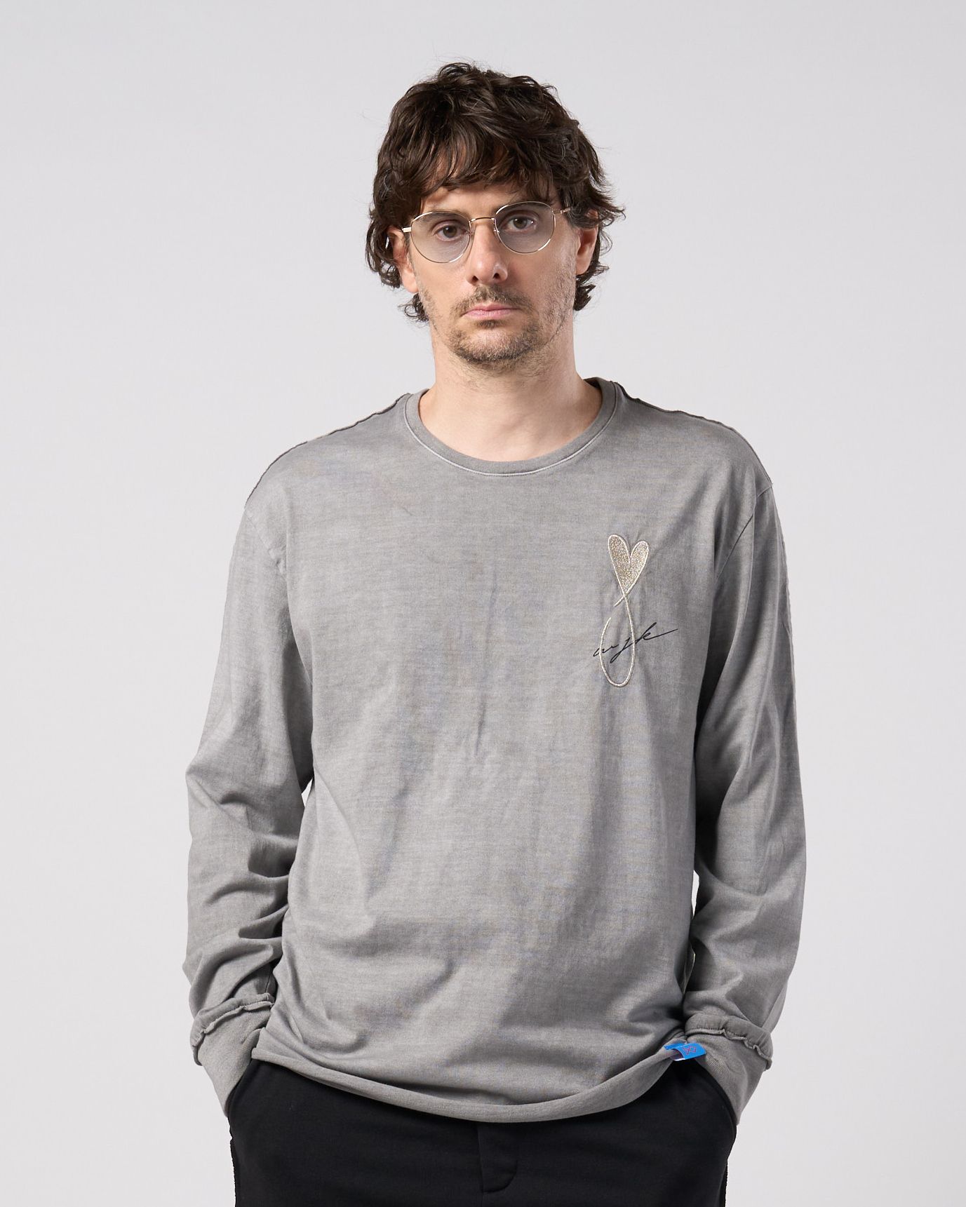 ☆先行予約☆Maison Honoré Paris× wjk  / ハートフィッシュ カットオフ 長袖Tシャツ / heart fish cut-off L/S / l.gray×silver【711 hw01k】