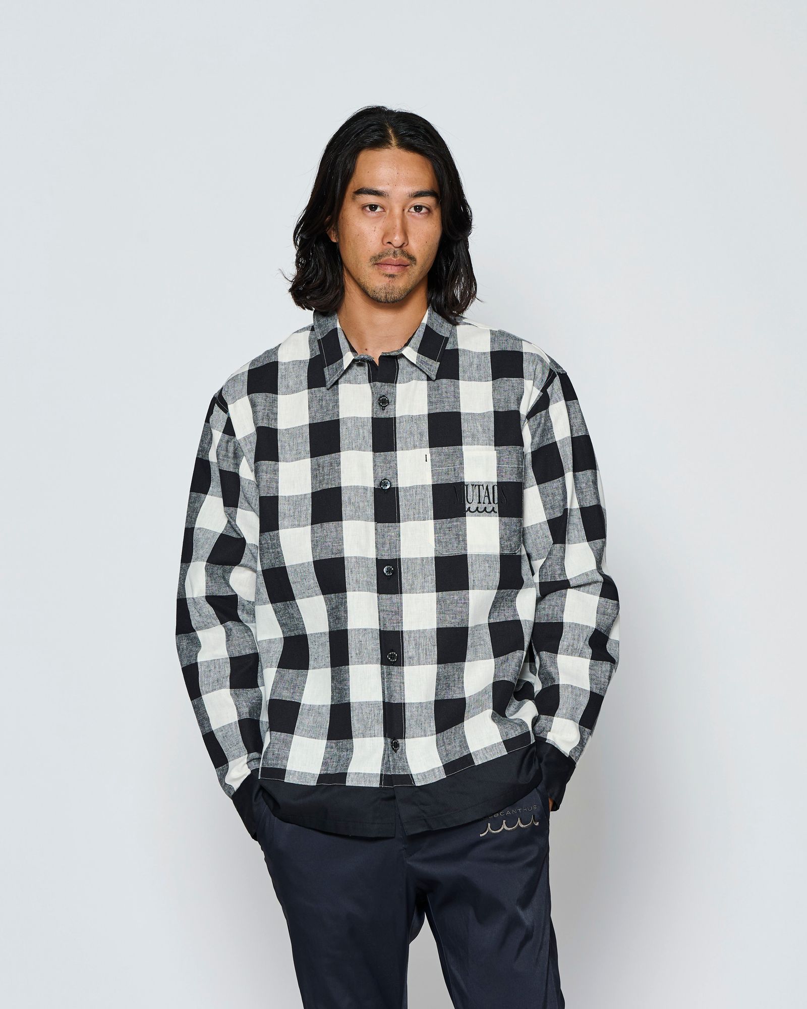 ☆先行予約☆muta MARINE × ACANTHUS  / 配色切替シャツ /  Color Switching Shirt / BLACK【MA2708】