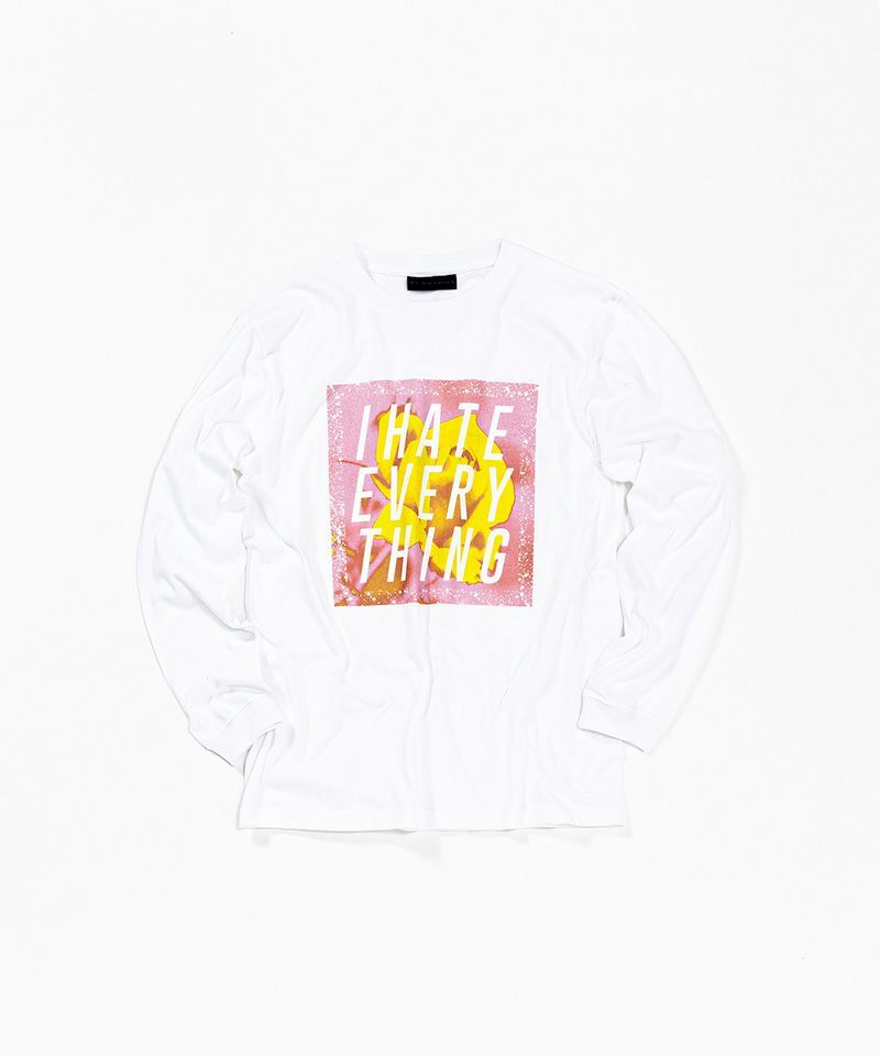 ACANTHUS × NOTHING / L-S Tシャツ / I HATE EVERYTHING Tee / WHITE