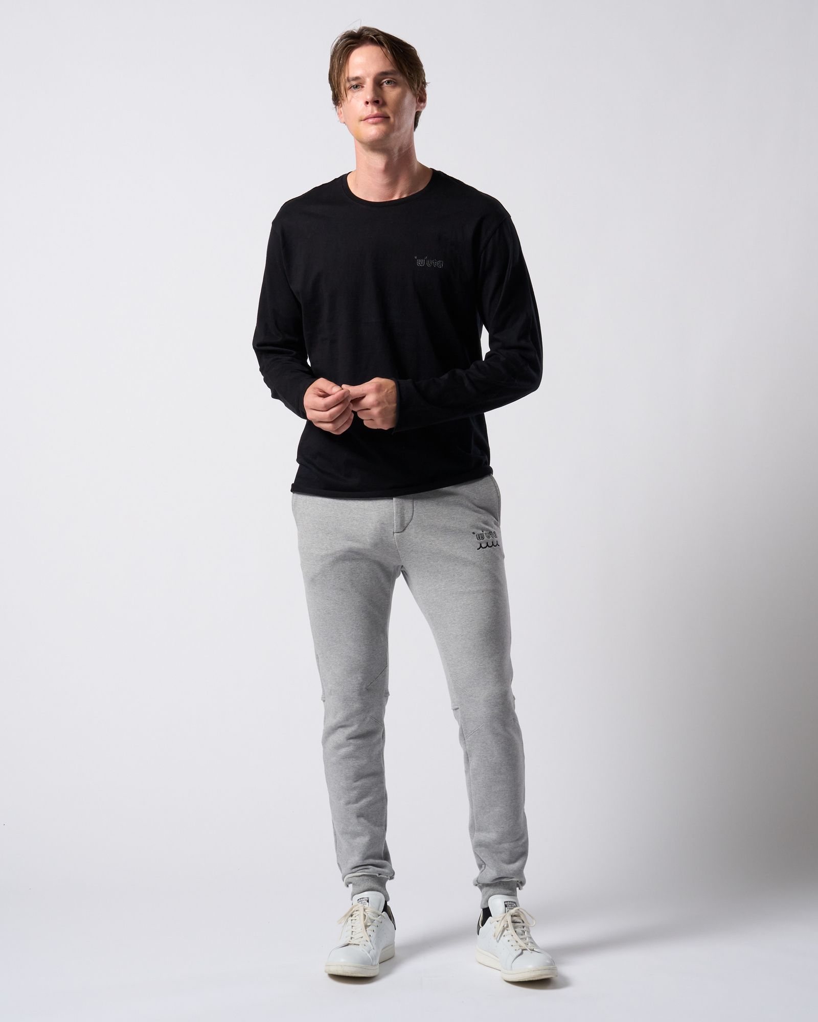 ☆先行予約☆ muta × wjk  / カットオフ クルーネックロングスリーブカットソー / cut-off crew-neck L/S(printed) / DEEP BLACK [708 mw03j]