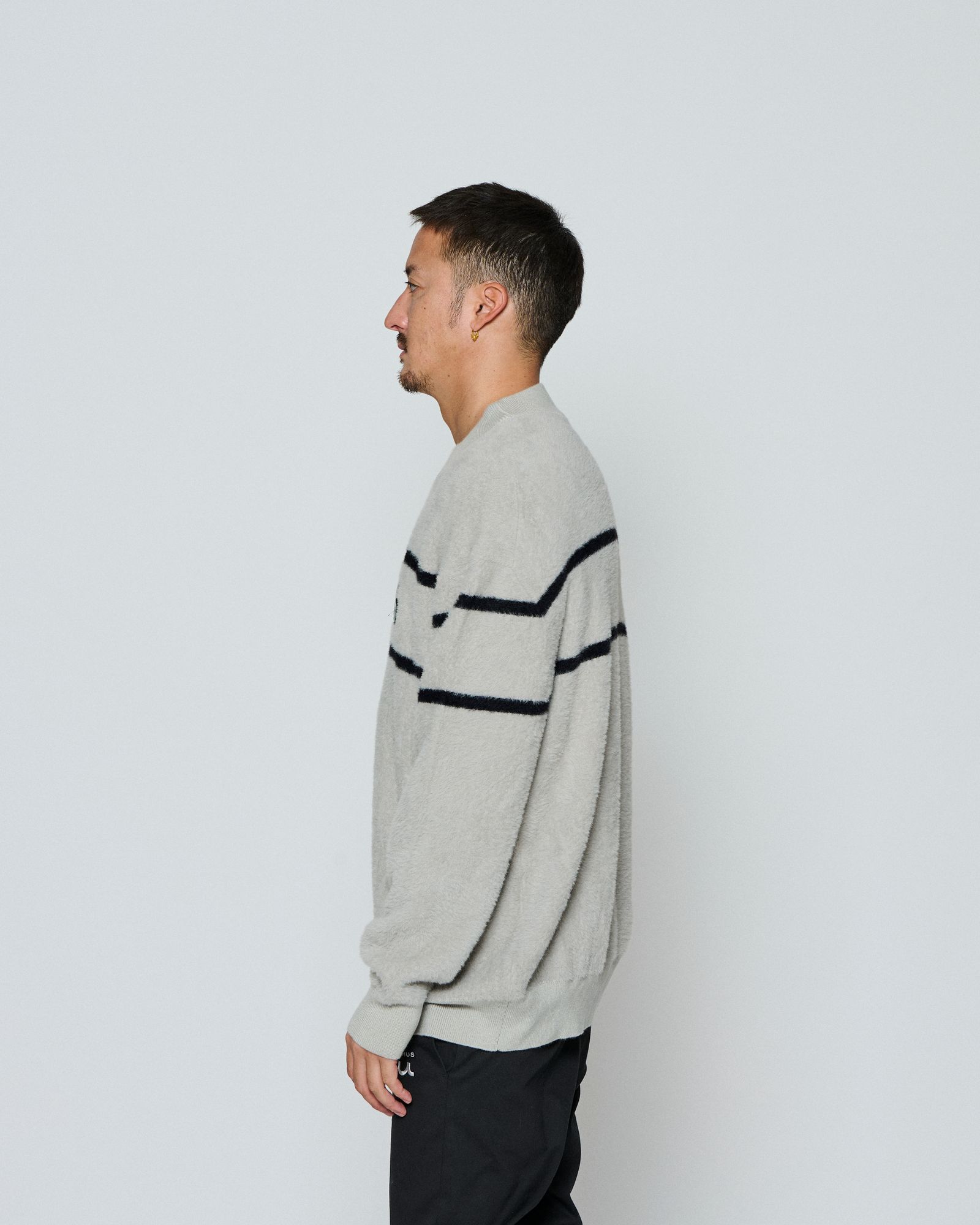 ☆先行予約☆ muta MARINE × ACANTHUS / ファーモックネックニット / Fur Mock Neck Knit / GREY 【MA2669】