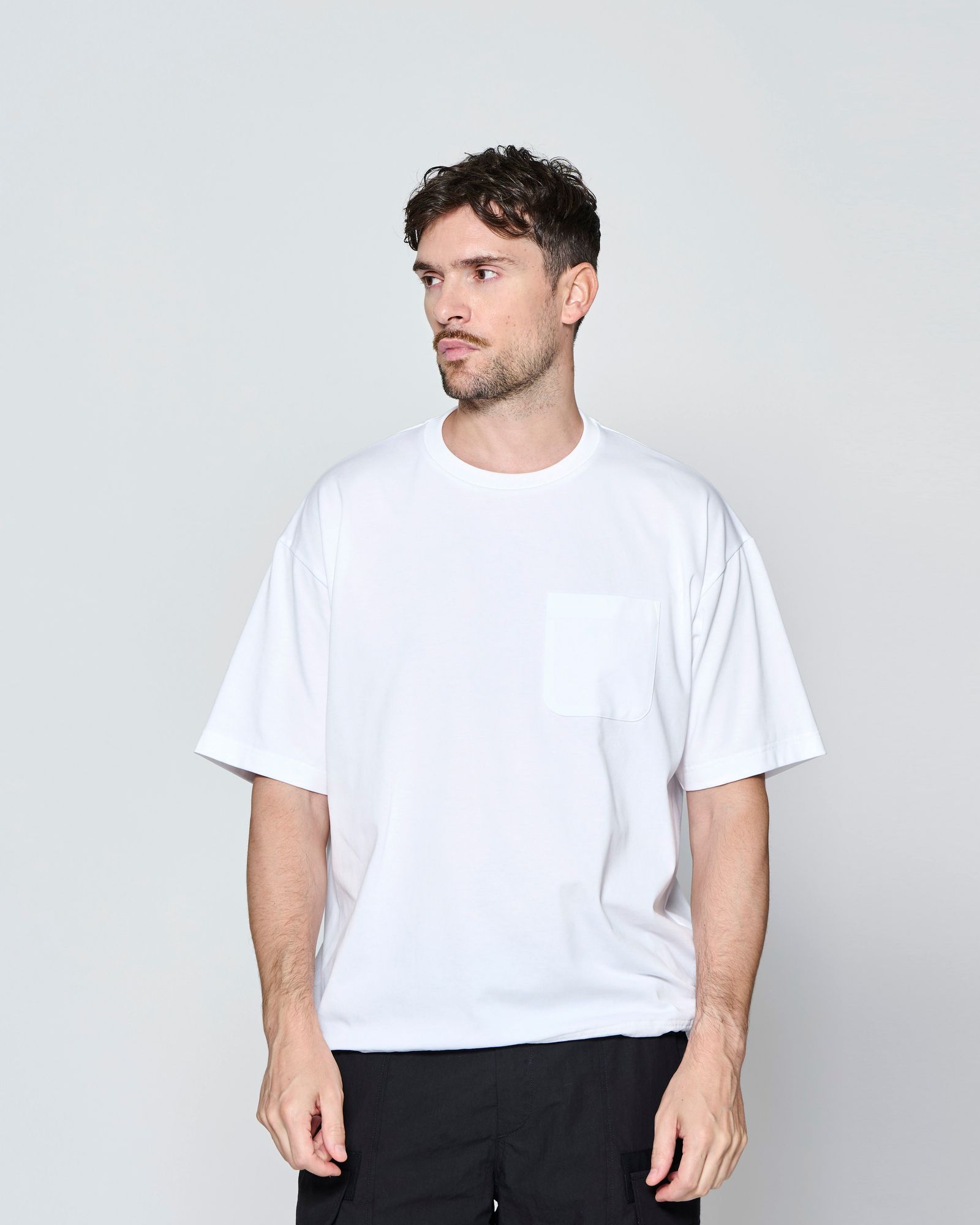 ☆先行予約☆ ドローストリング ポケットTシャツ  /  Drawstring Pocket Tee / WHITE【CT2707】