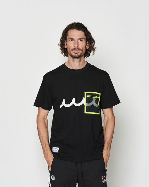 ☆先行予約☆muta MARINE × ACANTHUS  / メッシュトリミングポケットTシャツ  /  Mesh Trimming Pocket Tee / BLACK YELLOW【MA2615】