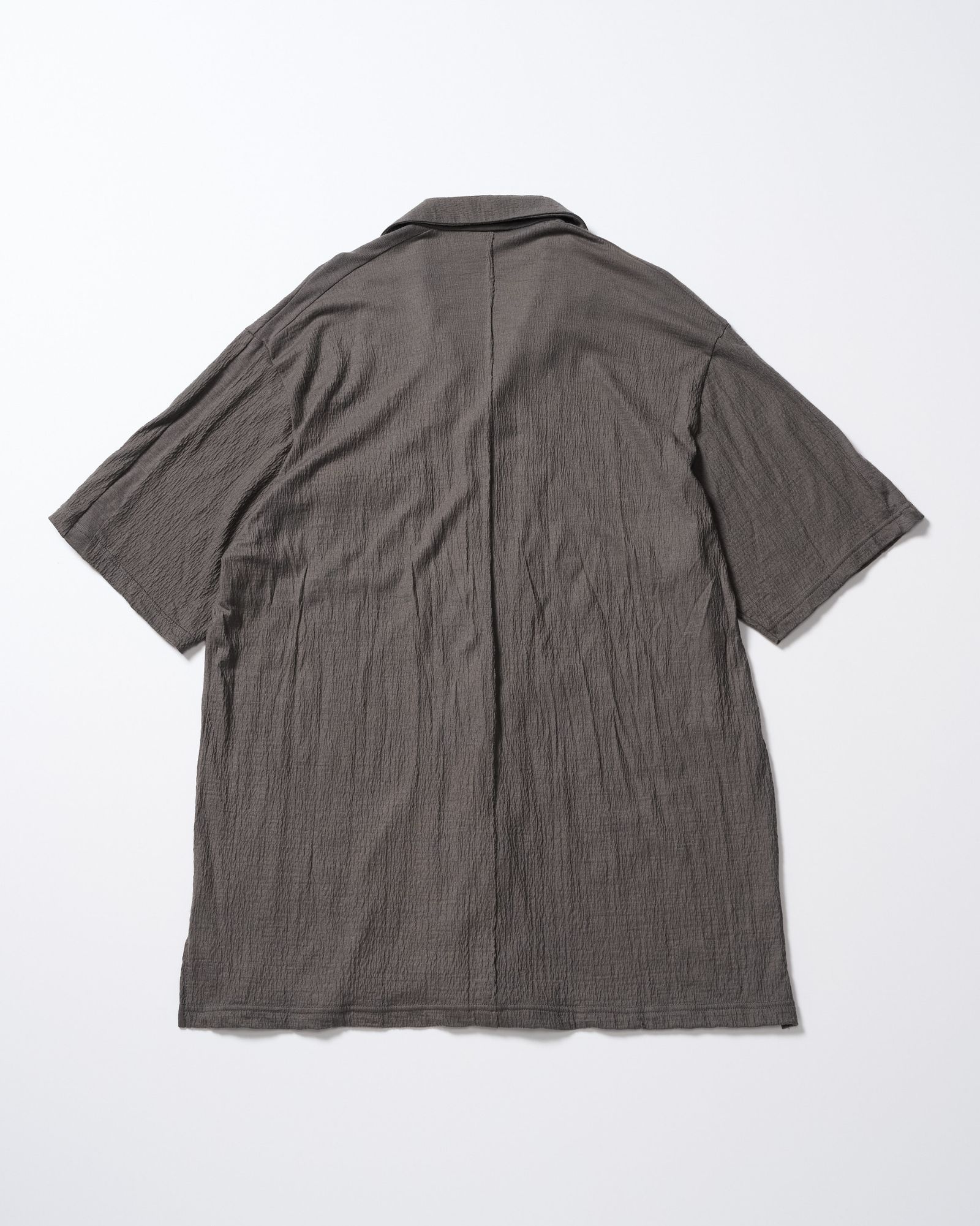 ☆先行予約☆ オープンカラーシャツ /  ex.comfy wool open collar shirt / STEAL GRAY[4910 wn08i]