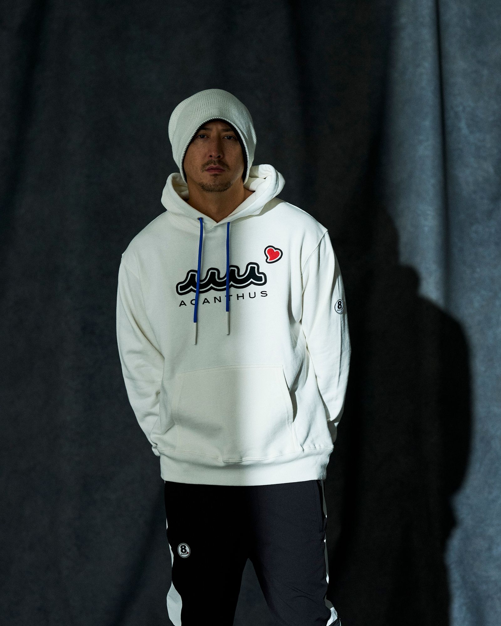 ☆先行予約☆ muta MARINE × ACANTHUS / スイートエクストラロゴフーディー / パーカー / Sweet Extra Logo Hoodie / WHITE 【MA2697】