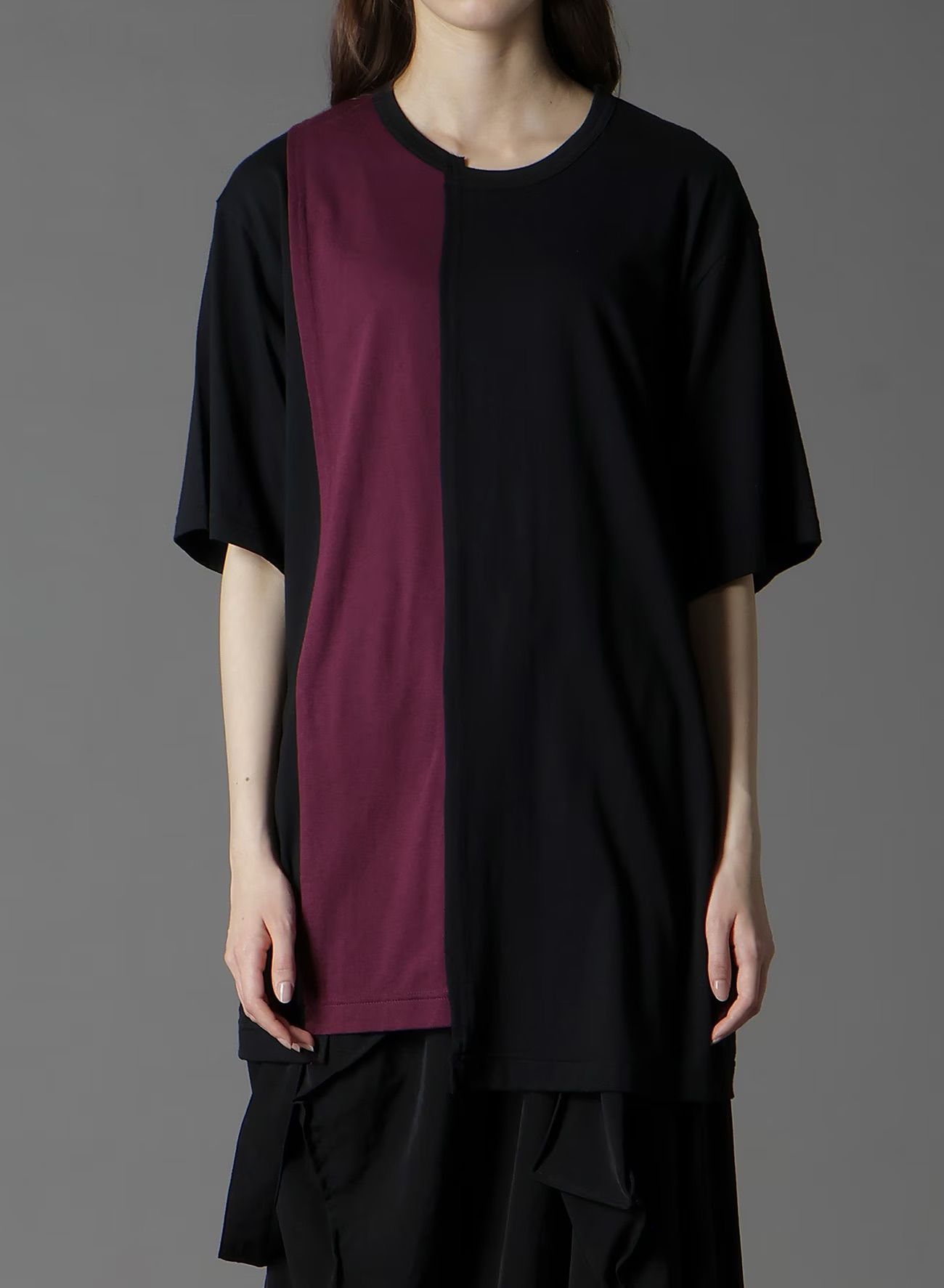SILKETTE JERSEY W/ NUMBER PATTERN TSUJIKIRI LONG SLEEVED T-SHIRT / BLACK x PURPLE [GL-T11-803-2-03]