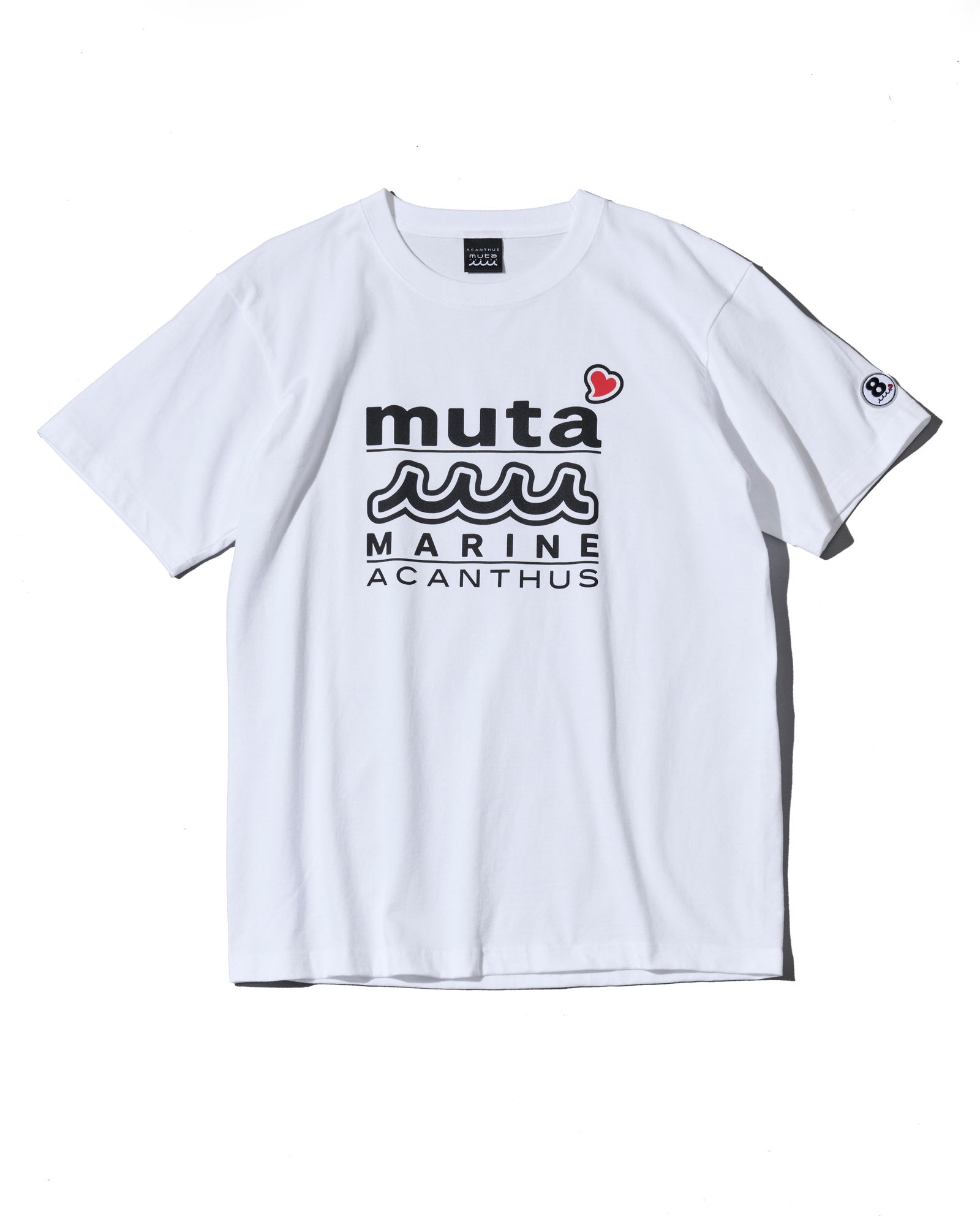 ☆先行予約☆muta MARINE × ACANTHUS  / Wネームロゴ半袖Tシャツ /  W-name logo S/S tee / WHITE【MA2728】