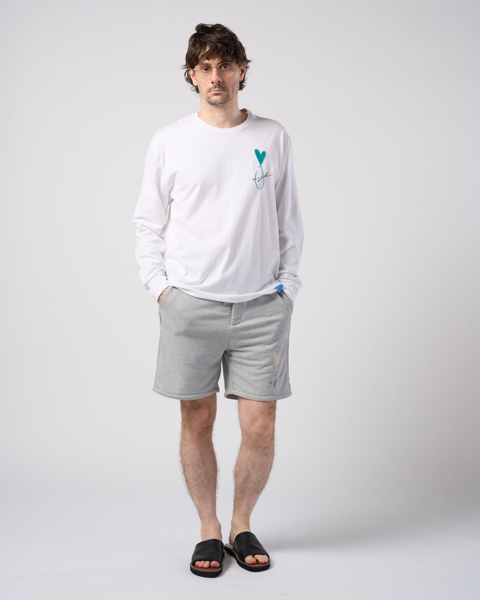 ☆先行予約☆Maison Honoré Paris× wjk  / ハートフィッシュ カットオフ 長袖Tシャツ / heart fish cut-off L/S / white×l.blue【711 hw01k】