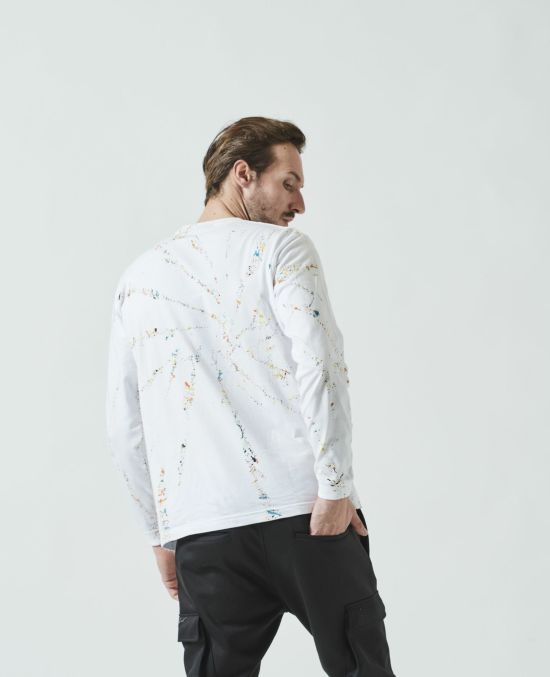 スパイラル スプラッシュ ロングスリーブTシャツ / Spiral Splash L/S Tee /  WHITE 【CT2311】