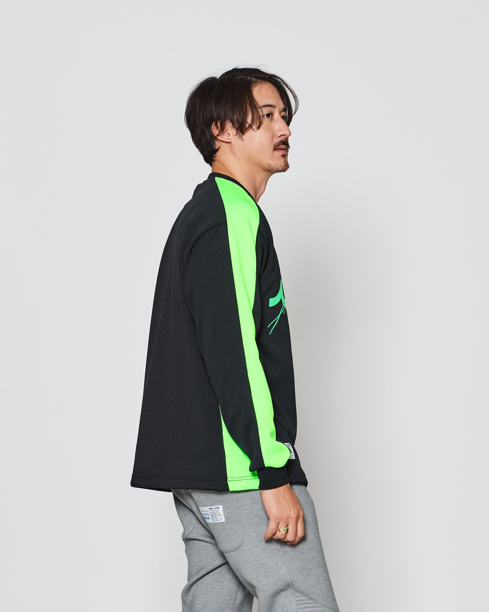ACANTHUS × muta MARINE / muta Soccor Jersey Top / ジャージトップス / BLACK GREEN 【MA2538】