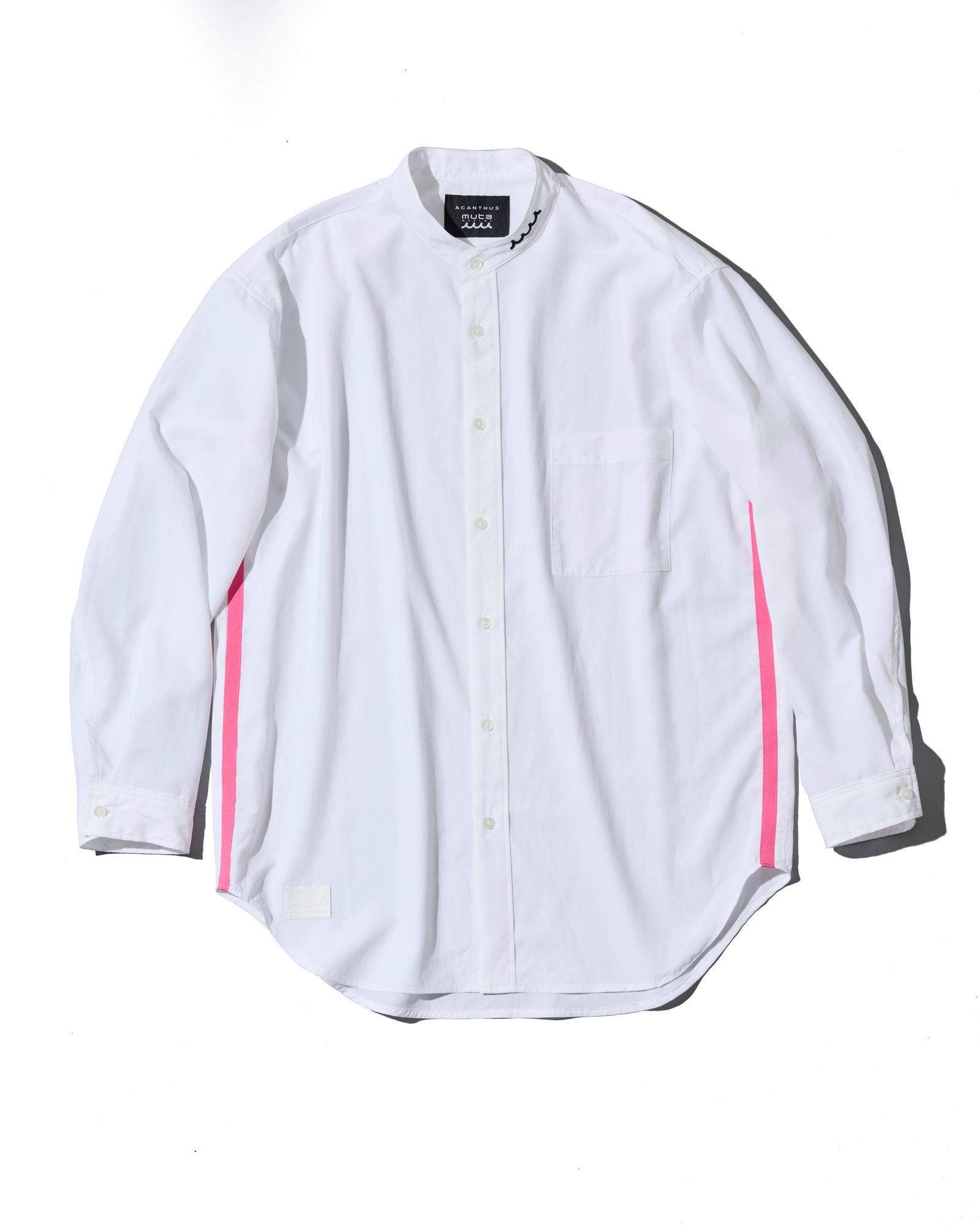 ☆先行予約☆muta MARINE × ACANTHUS  /バンドカラーシャツ /  Band Collar Shirt / WHITE【MA2723】