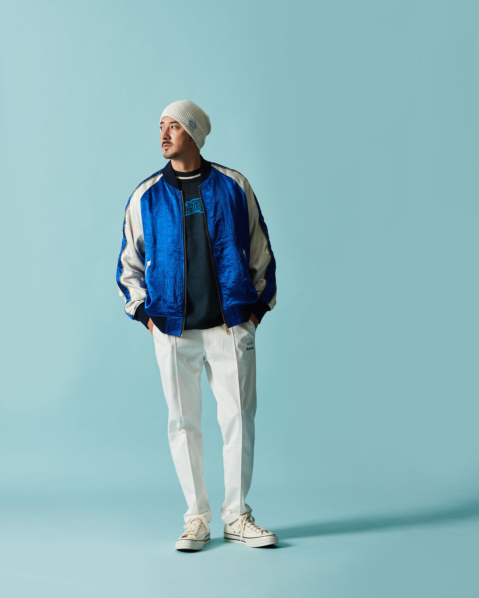 ☆先行予約☆muta MARINE × ACANTHUS  / リバーシブルスーベニアジャケット / Souvenir Jacket / BLUE 【MA2629】